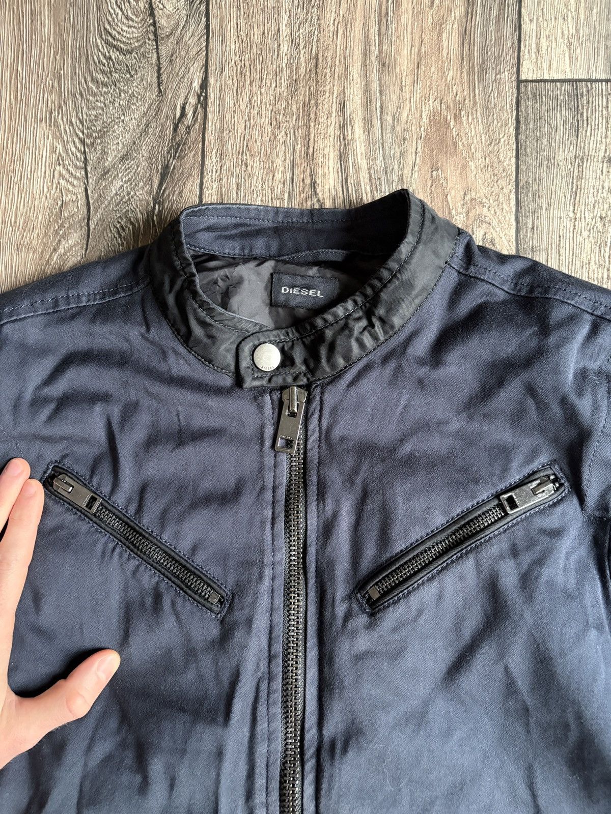 Diesel Diesel Moto Zip Avant Garde Men's Blue Bomber Jacket Size S Size US S / EU 44-46 / 1 - 2 Thumbnail