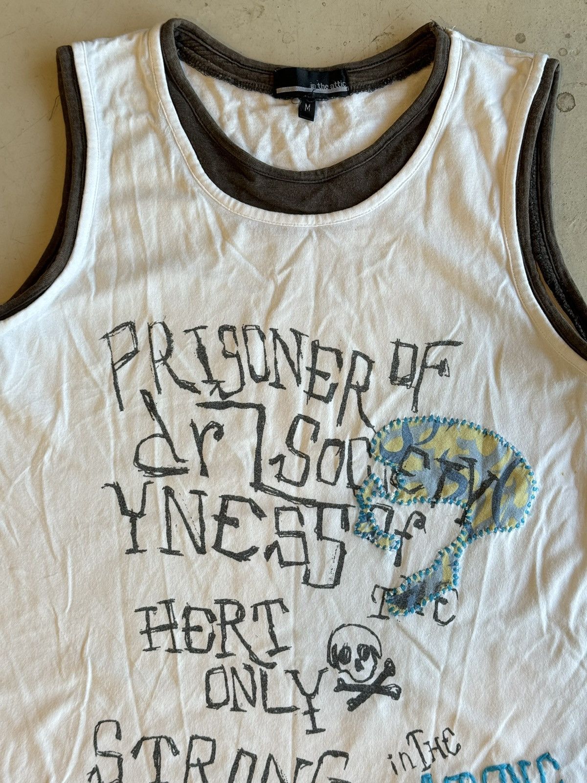 In The Attic Y2K In The Attic Skull Punk Riot Poem Sleeveless Size US M / EU 48-50 / 2 - 2 Thumbnail
