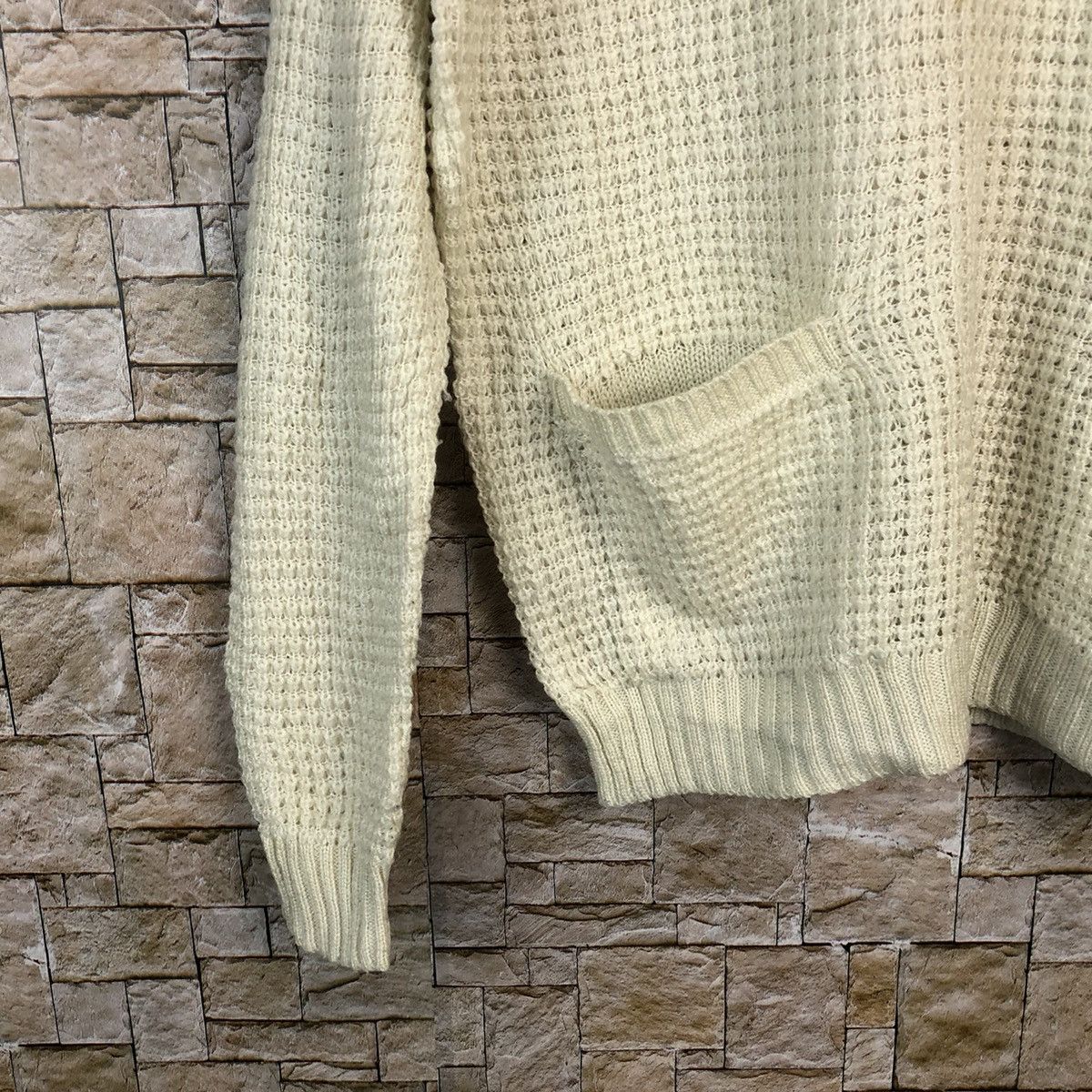 Homespun Knitwear × Japanese Brand × Vintage GU White double pocket sweatshirt Knitwear #A843 Size US L / EU 52-54 / 3 - 7 Thumbnail