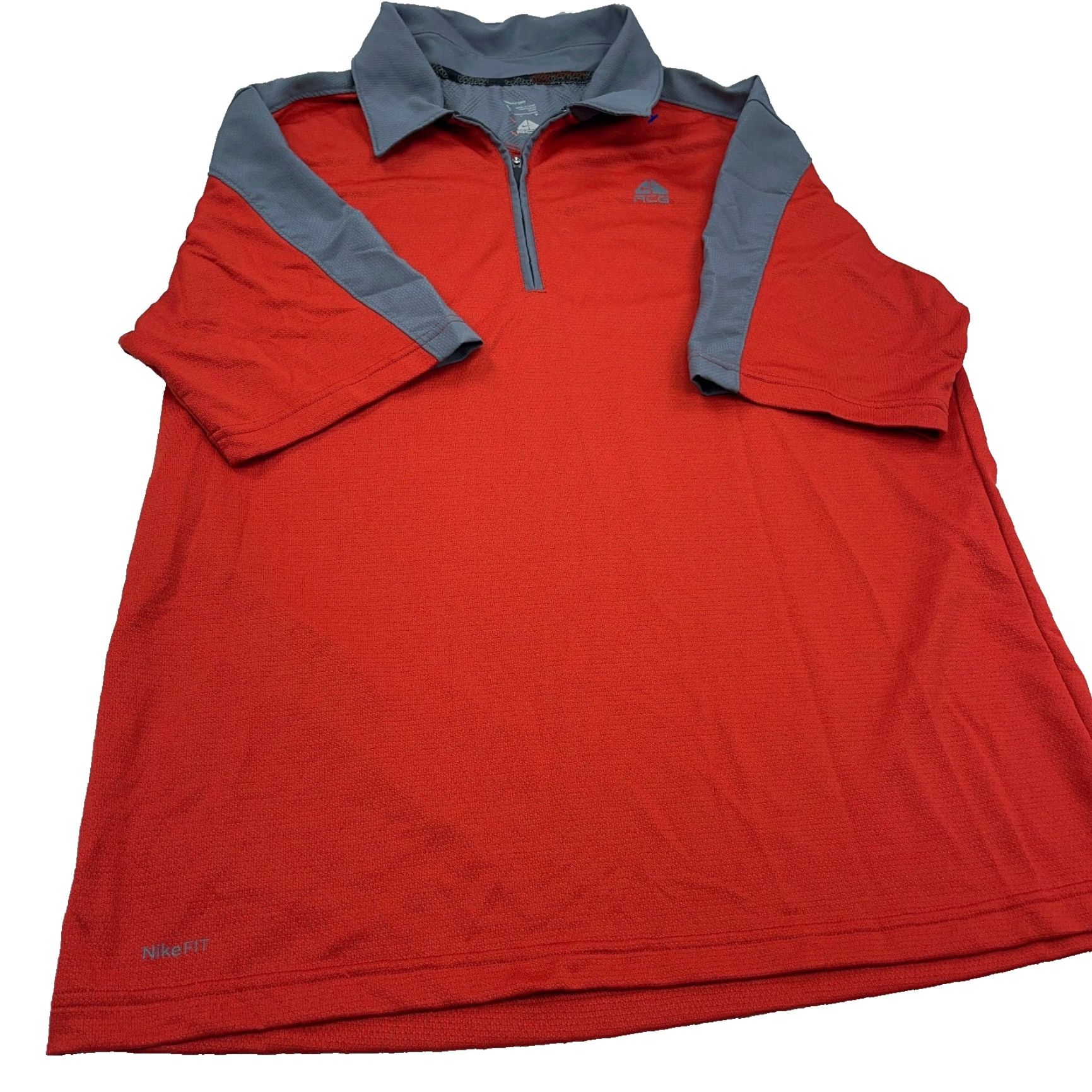 Nike ACG Nike ACG Polo Shirt Men L Red Gray Quarter Zip Pullover Performance Tennis Shirt Size US L / EU 52-54 / 3 - 5 Thumbnail
