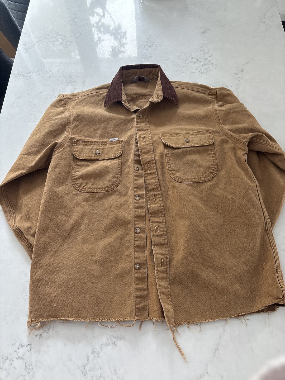 Carhartt Vintage Carhartt Work Shirt - Distressed Brown Size US M / EU 48-50 / 2 - 1 Thumbnail