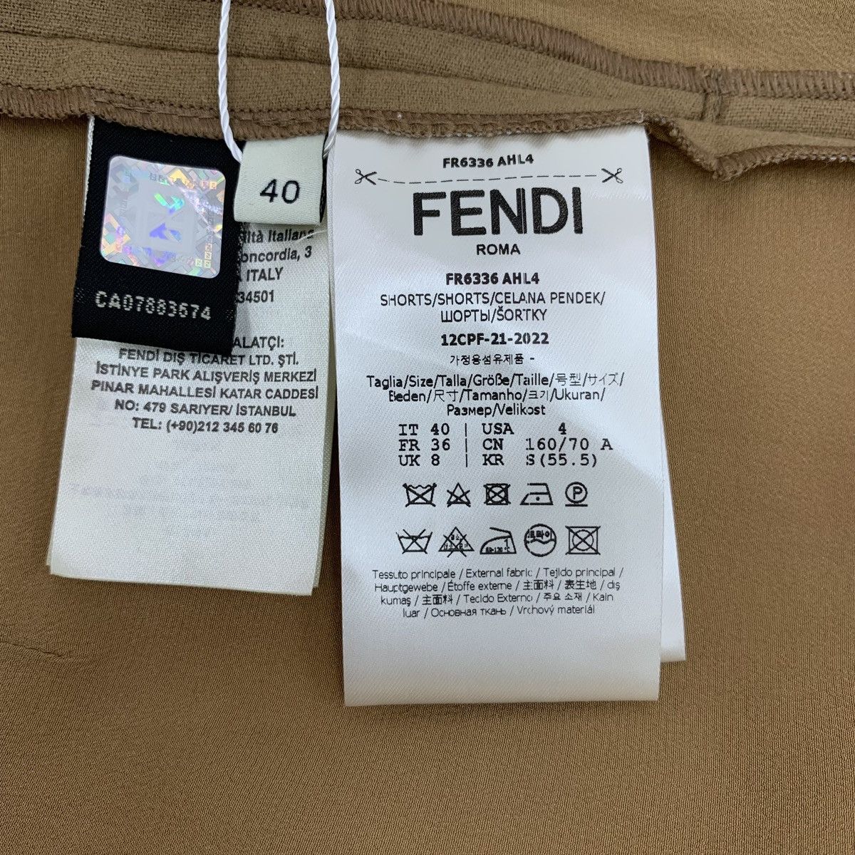 Fendi Fendi Dark Brown Logo Letter Sheep Wool Pleated Shorts K26WX Size 27" / US 4 / IT 40 - 6 Thumbnail