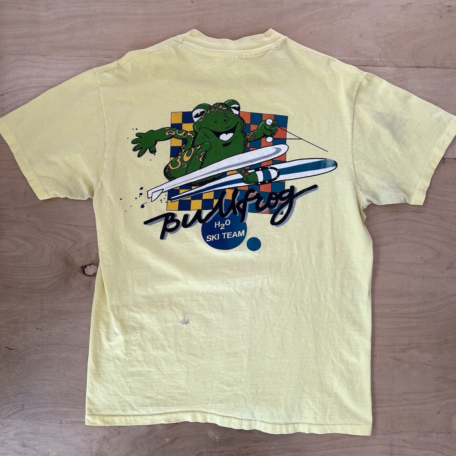 Vintage Vintage Bullfrog Ski Team Shirt Yellow 80s Snowboard Cartoon Size US L / EU 52-54 / 3 - 7 Thumbnail