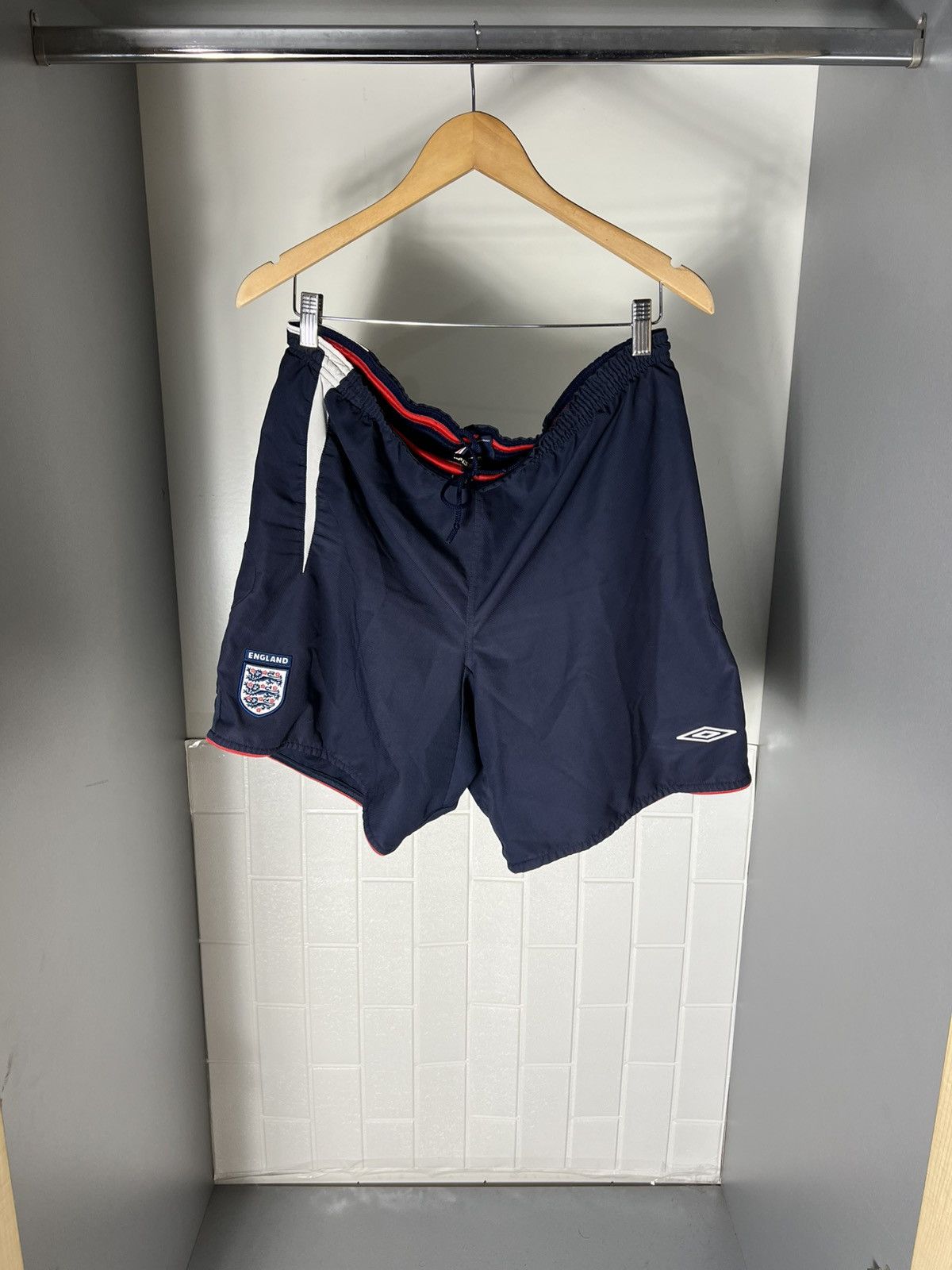 Umbro × Vintage VERY RARE UMBRO ENGLAND RETRO SOCCER SHORTS BLOKECORE 90s Size US 34 / EU 50 - 2 Thumbnail