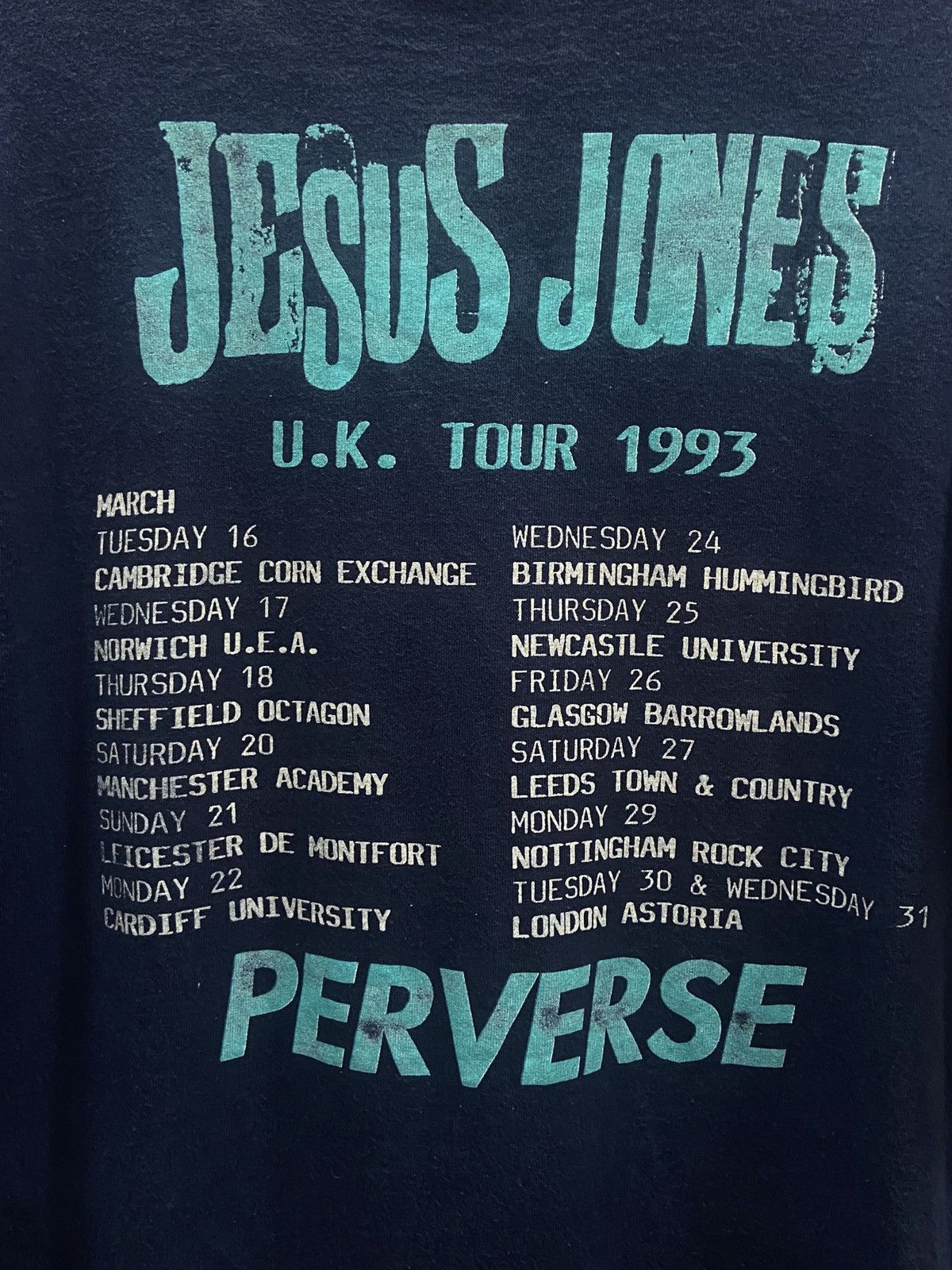 Band Tees × Vintage 🔥Vintage 1993s JESUS JONES PERVERSE Band Tour T-Shirt Size US L / EU 52-54 / 3 - 9 Thumbnail