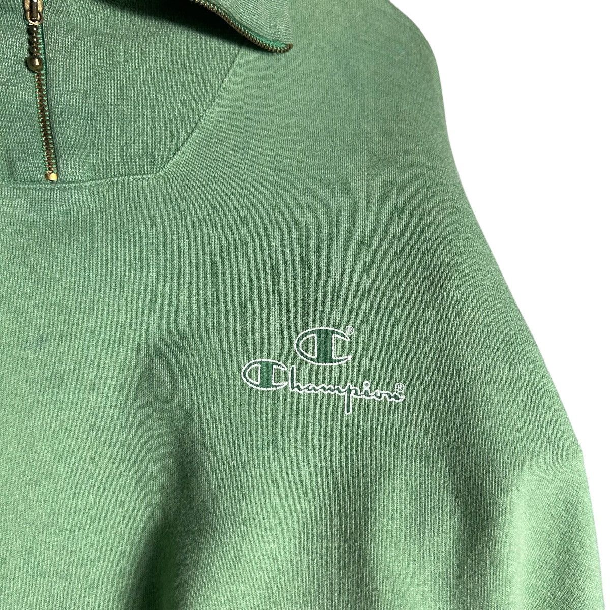 Champion Vintage Champion Spell Out Quarter Zip Sweatshirt Size US XL / EU 56 / 4 - 4 Thumbnail