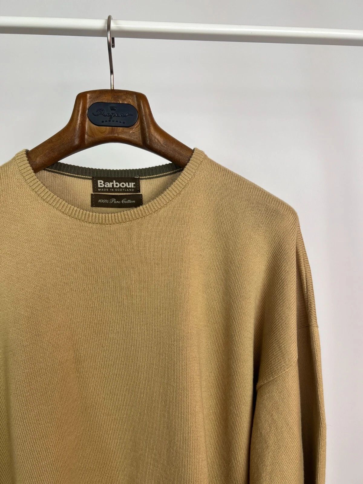 Barbour Barbour Men's Leith Cotton Crew Neck Sand Sweater Size US XXL / EU 58 / 5 - 3 Thumbnail