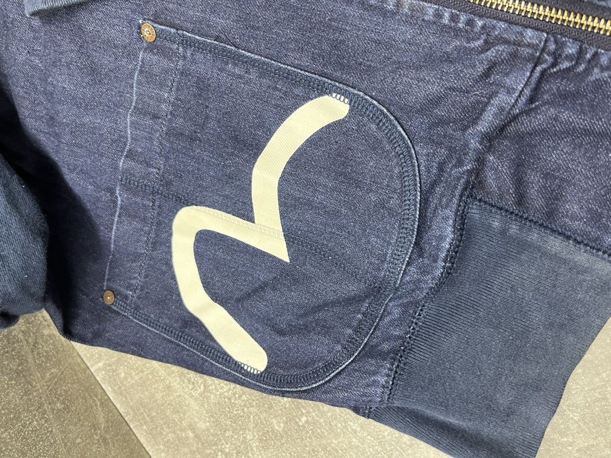 Evisu × Japanese Brand Vintage Navy Blue Denim Jeans Zip Sweatshirt Hoodie Evisu Size US M / EU 48-50 / 2 - 13 Thumbnail