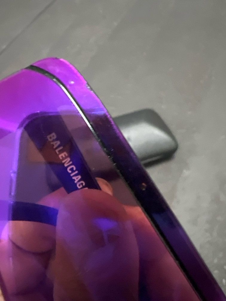 Balenciaga Balenciaga Ski rectangular-frame Sunglasses black purple Size ONE SIZE - 5 Thumbnail