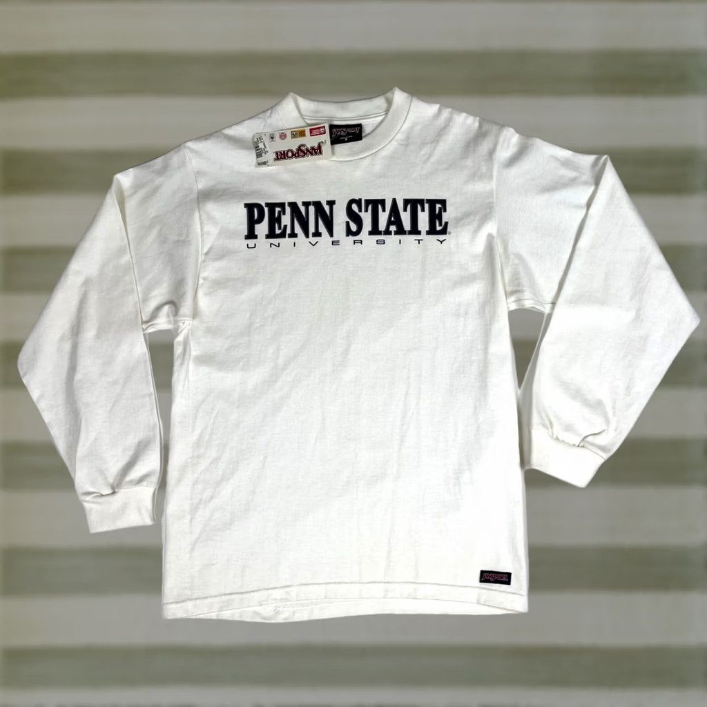 Jansport VINTAGE JansPort Penn State University Long Sleeve T-Shirt Unisex Adults S White 90s College Crew Neck Made in USA Size US S / EU 44-46 / 1 - 1 Thumbnail