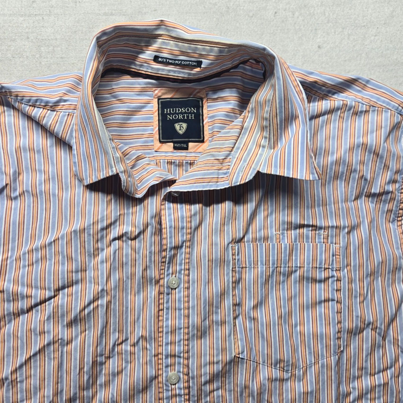 Hudson North Hudson Shirt Striped Long Sleeve Button Up Mens XLT Tall Multicolor 80s/90s Size US XL / EU 56 / 4 - 2 Thumbnail