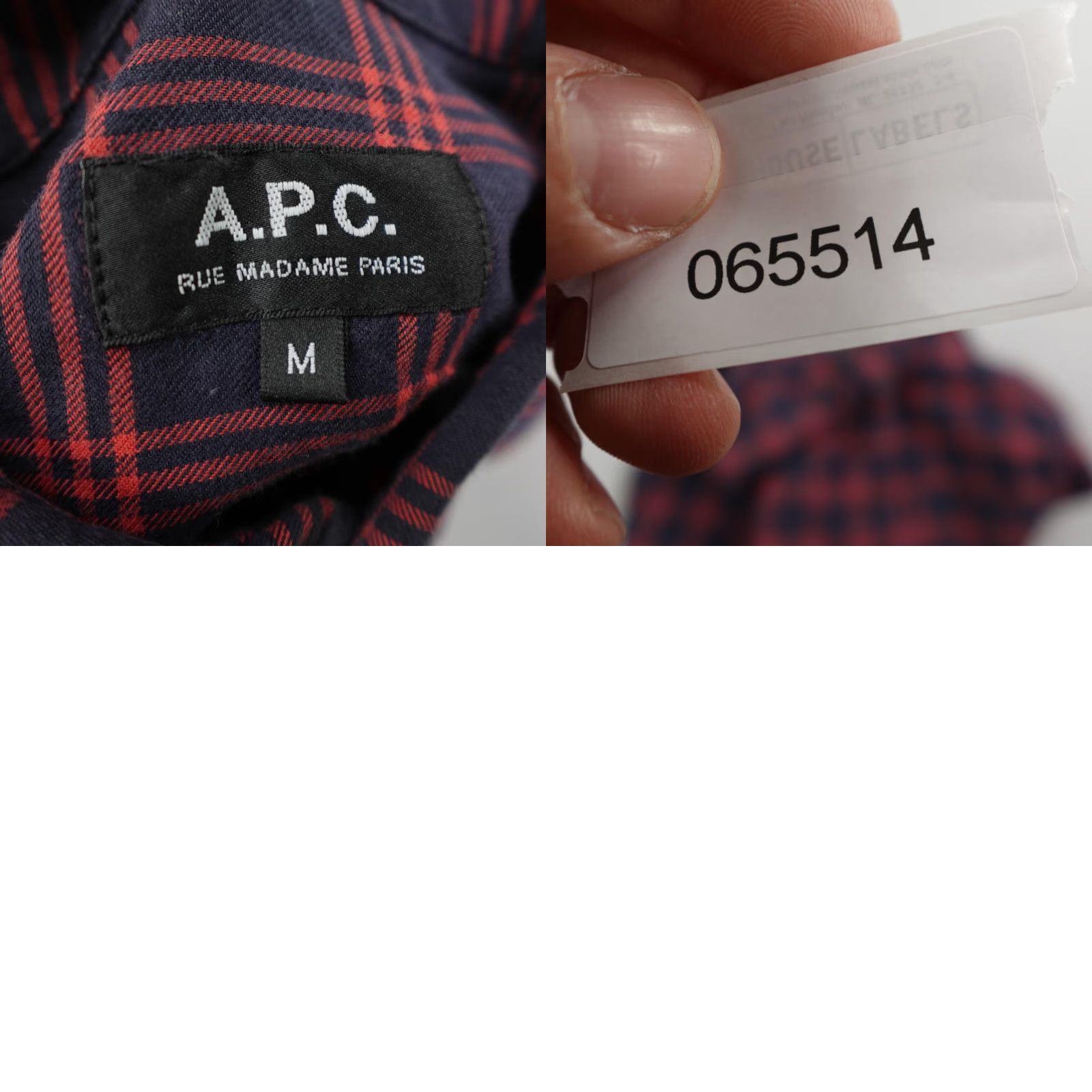 A.P.C. VINTAGE APC Shirt Mens Medium Blue Red Plaid Brushed Twill Flannel Button Up Lightweight - Designer Shirt Mens M Blue Plaid 90s? Size US M / EU 48-50 / 2 - 8 Thumbnail