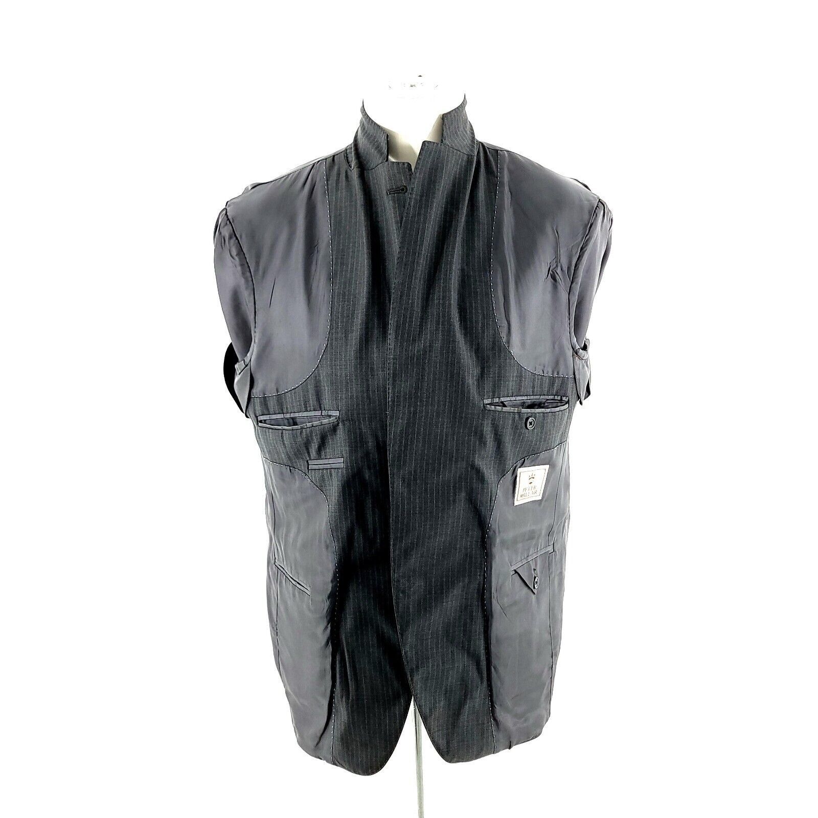 Peter Millar DAMAGED Peter Millar Wool 2 Button Suit Jacket 40S Gray W/ B Size 40S - 10 Thumbnail
