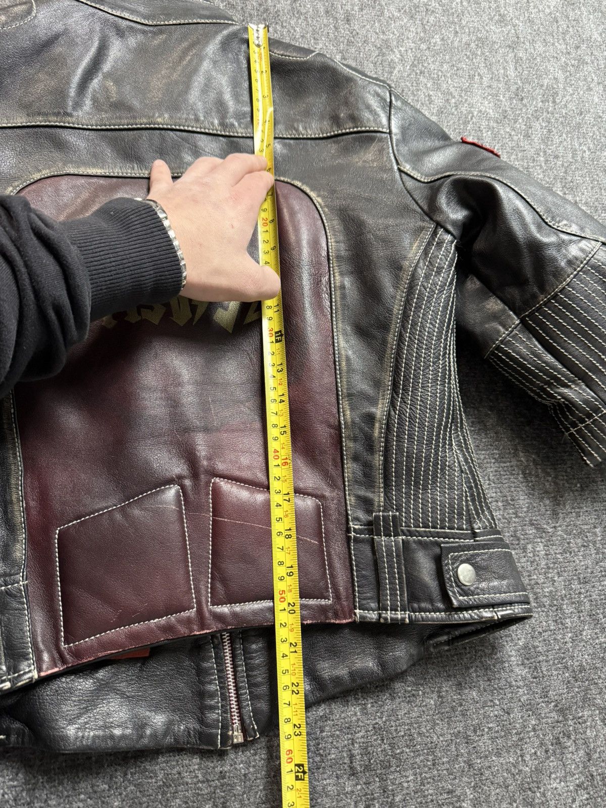 Mustang 00s Mustang Faded Leather Biker Jacket Vintage Racing Moto Size M / US 6-8 / IT 42-44 - 25 Thumbnail