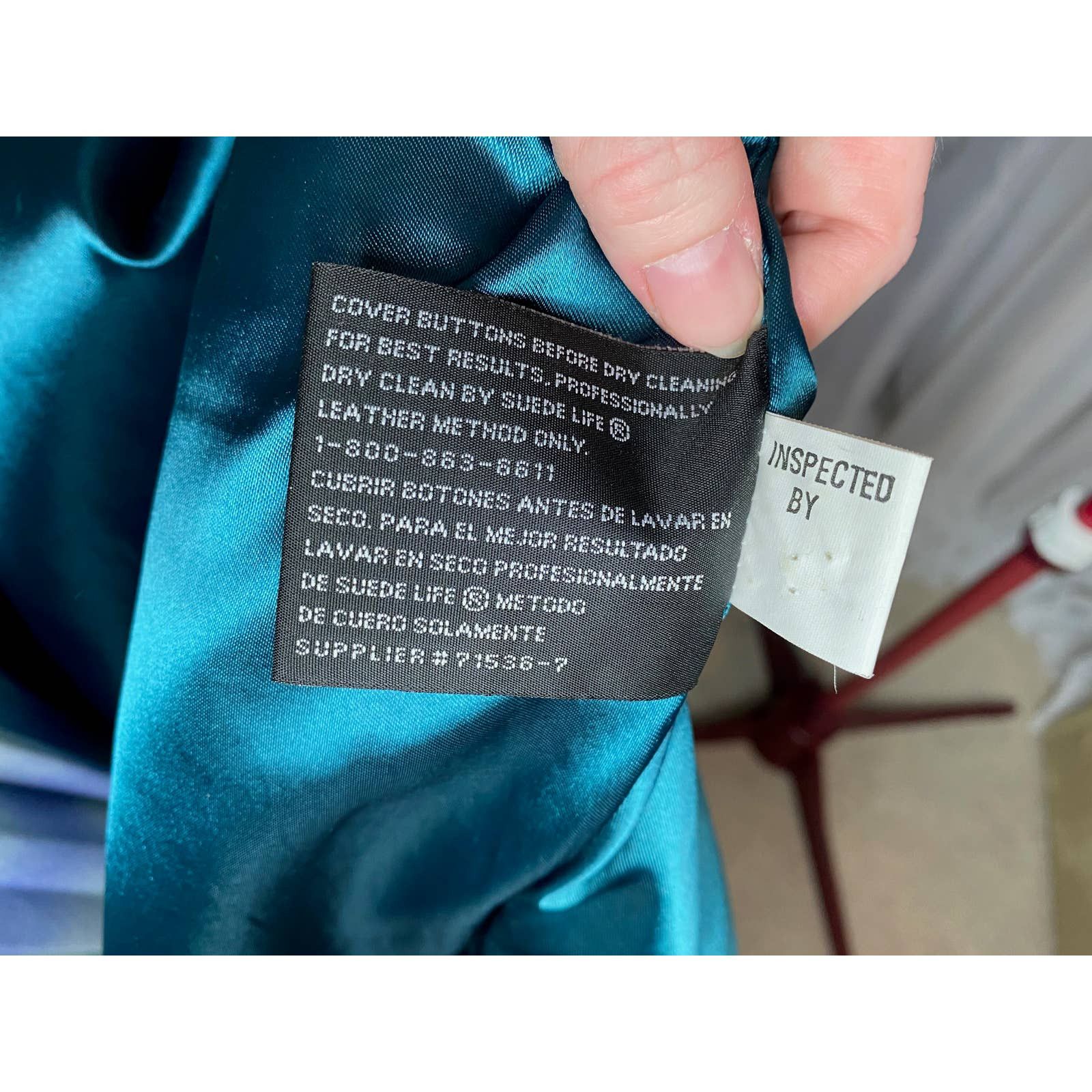 Vintage leather Jacket coat Jaqueline Ferrar teal green blue gold Size US M / EU 48-50 / 2 - 14 Thumbnail