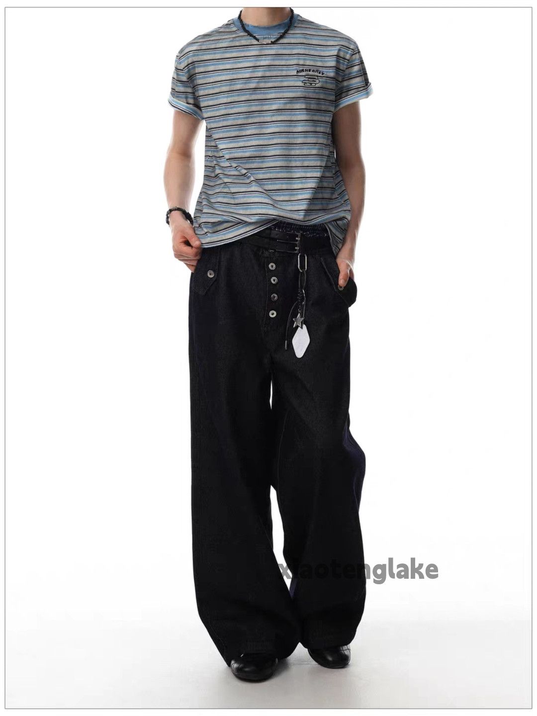 Japanese Brand zx vintage wide Leg denim loose baggy flared jeans Size US 36 / EU 52 - 4 Thumbnail