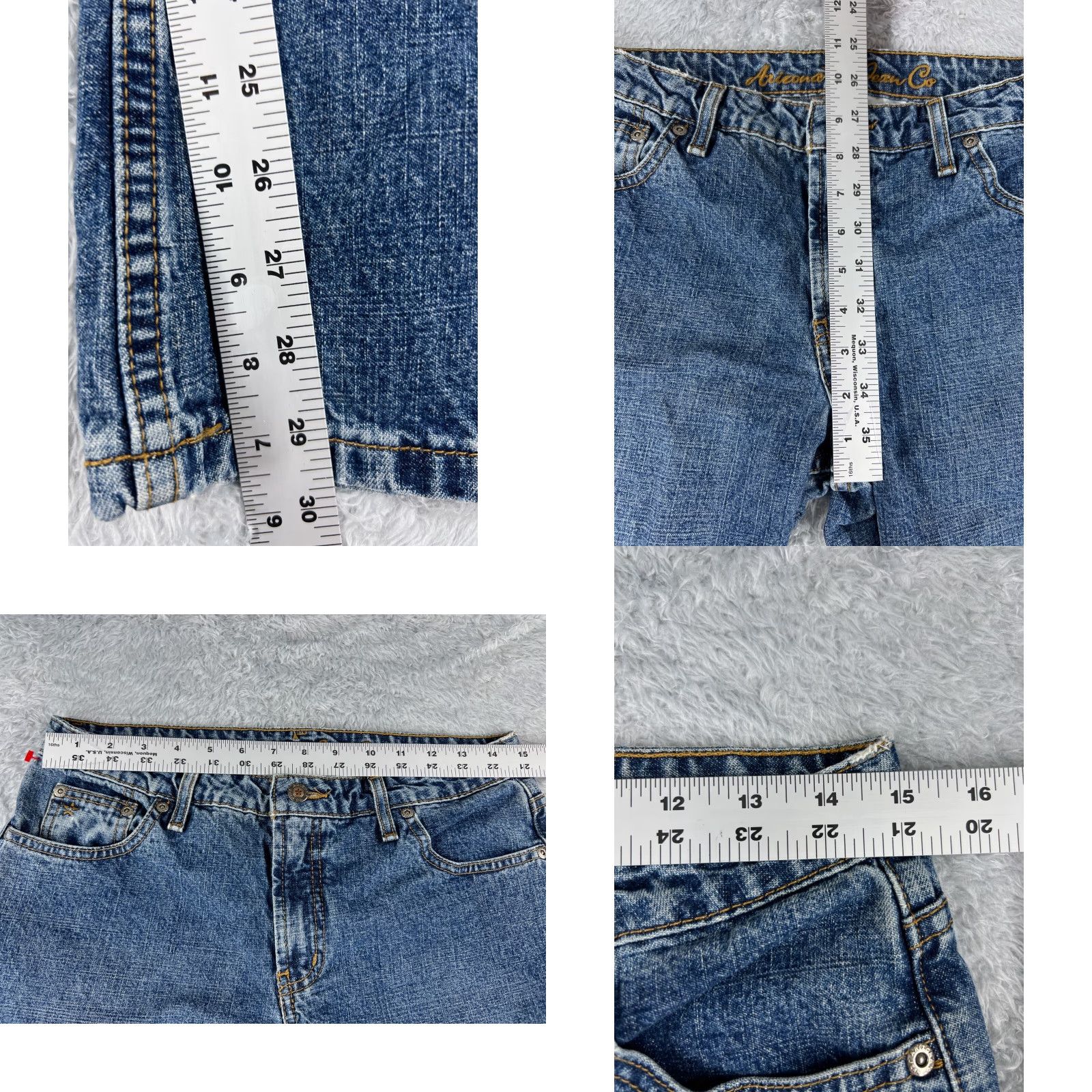 Vintage Arizona Jeans Co Jeans Womens 9 Blue Denim Flared Cotton Blend Mid 29x30 Size 30" / US 8 / IT 44 - 8 Thumbnail