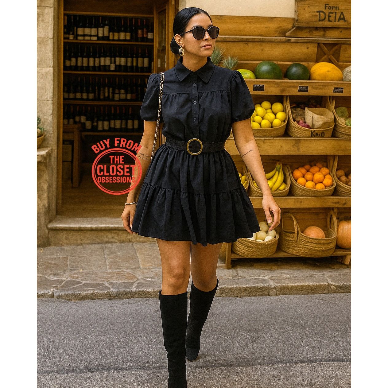 Zara ZARA Black Puff Sleeve Mini Dress NWT Size L / US 10 / IT 46 - 5 Thumbnail