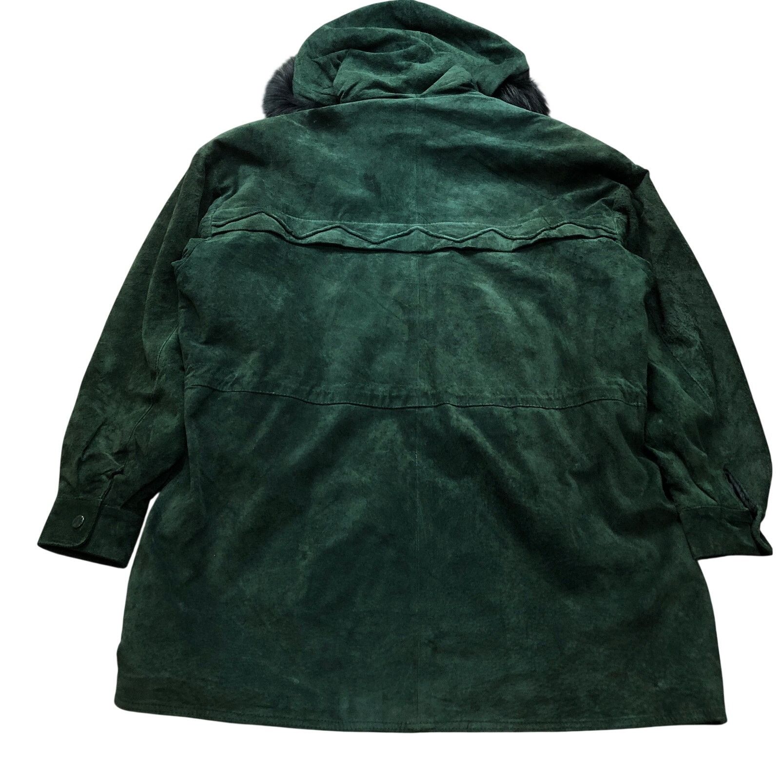 Other Vintage ADA Suede Leather Long Parka Coat Womens M Faux Fur Size M / US 6-8 / IT 42-44 - 4 Thumbnail