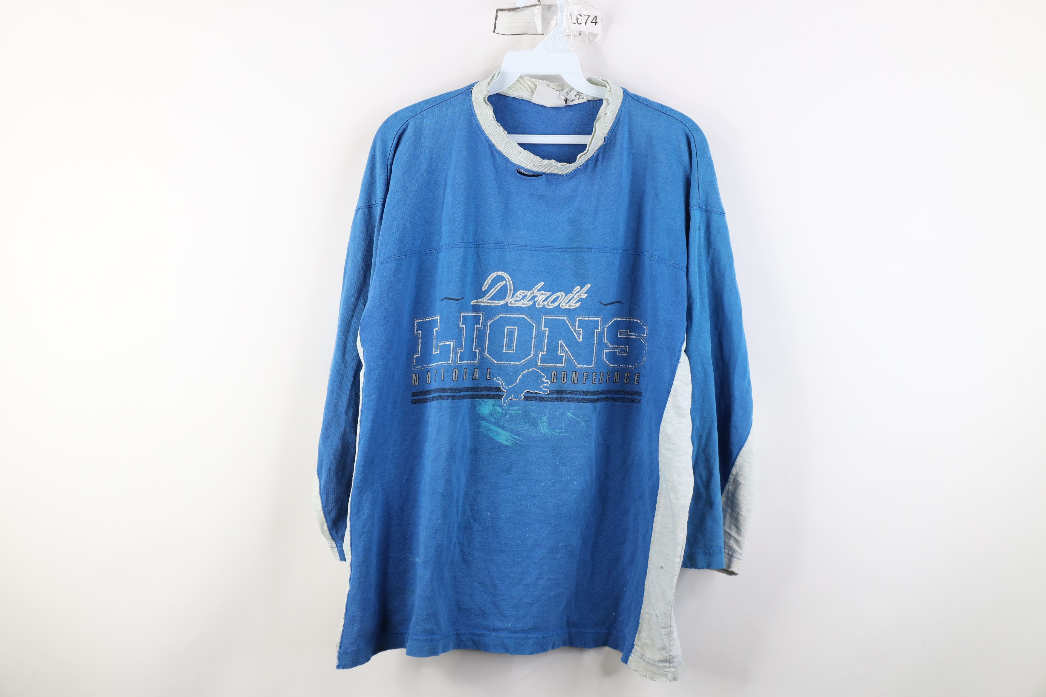 Vintage Vintage 90s Detroit Lions Football 3/4 Sleeve Raglan T-Shirt Size US M / EU 48-50 / 2 - 1 Thumbnail