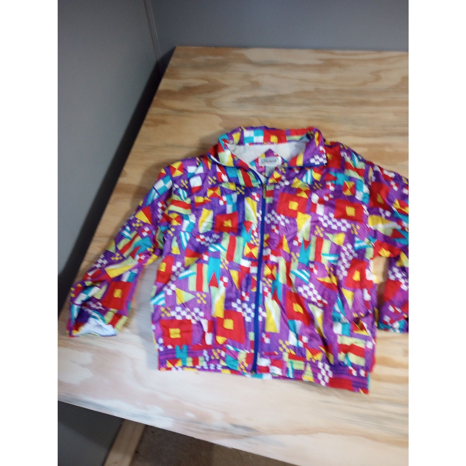 Vintage Vintage Janeve XL Jacket 90s Geometric Windbreaker Retro Size XL / US 12-14 / IT 48-50 - 1 Thumbnail