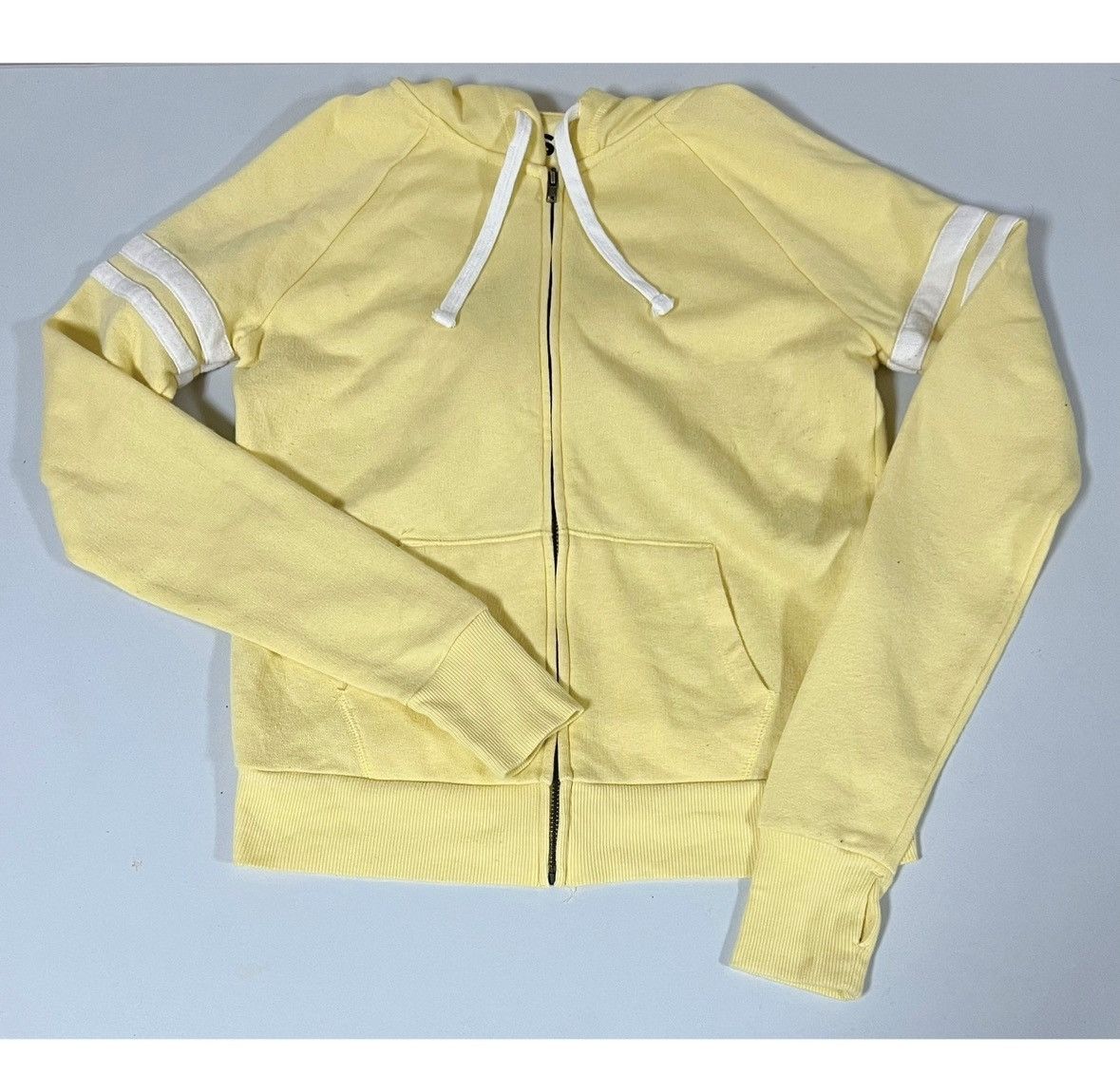 Japanese Brand SO Yellow Stripe Zipper Sweater Sweatshirt Hoodie Size S 💛🤍✨ Size S / US 4 / IT 40 - 2 Thumbnail