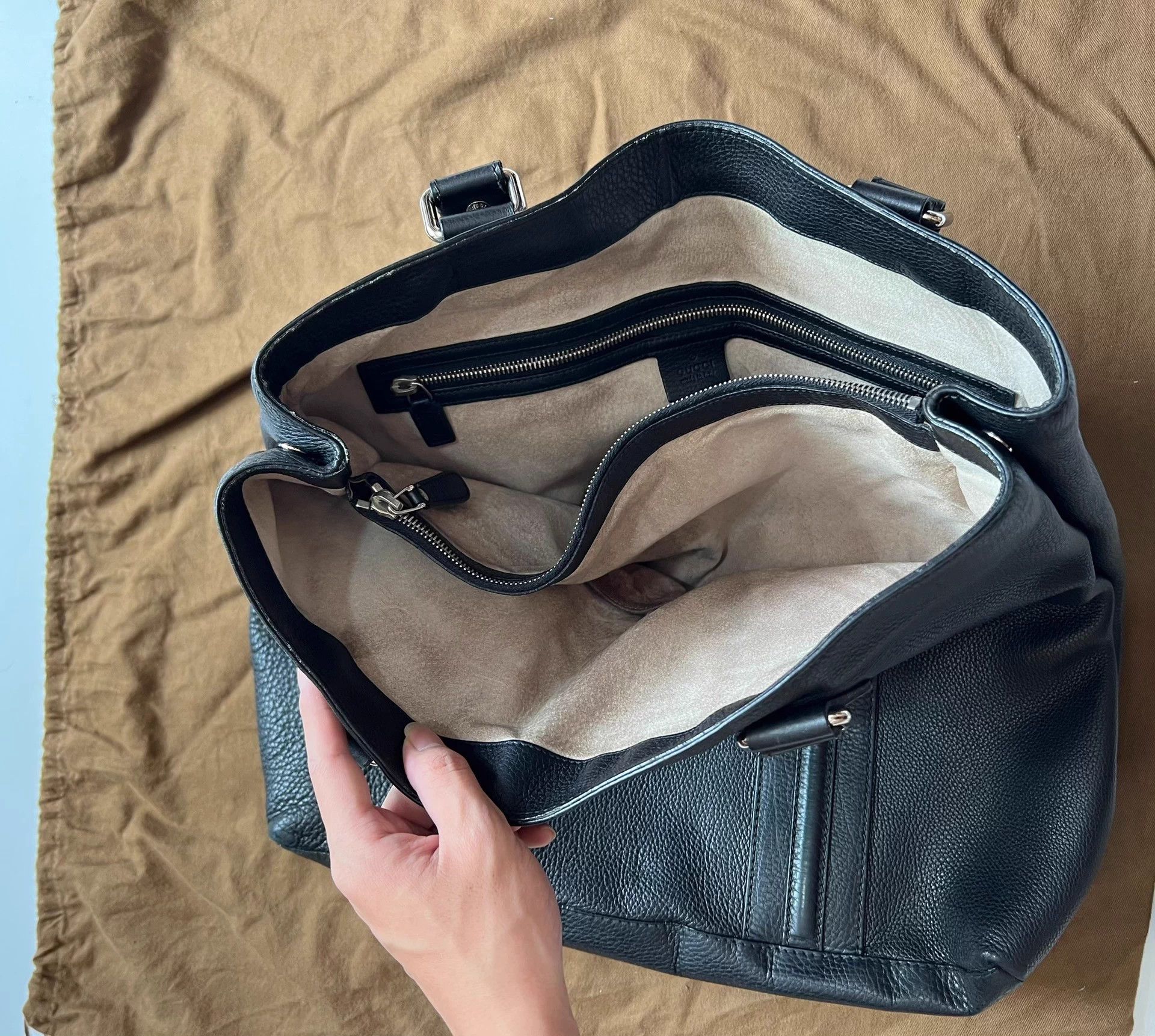 Gucci Gucci Thick Leather Tote Bag 45x40 Size ONE SIZE - 4 Thumbnail