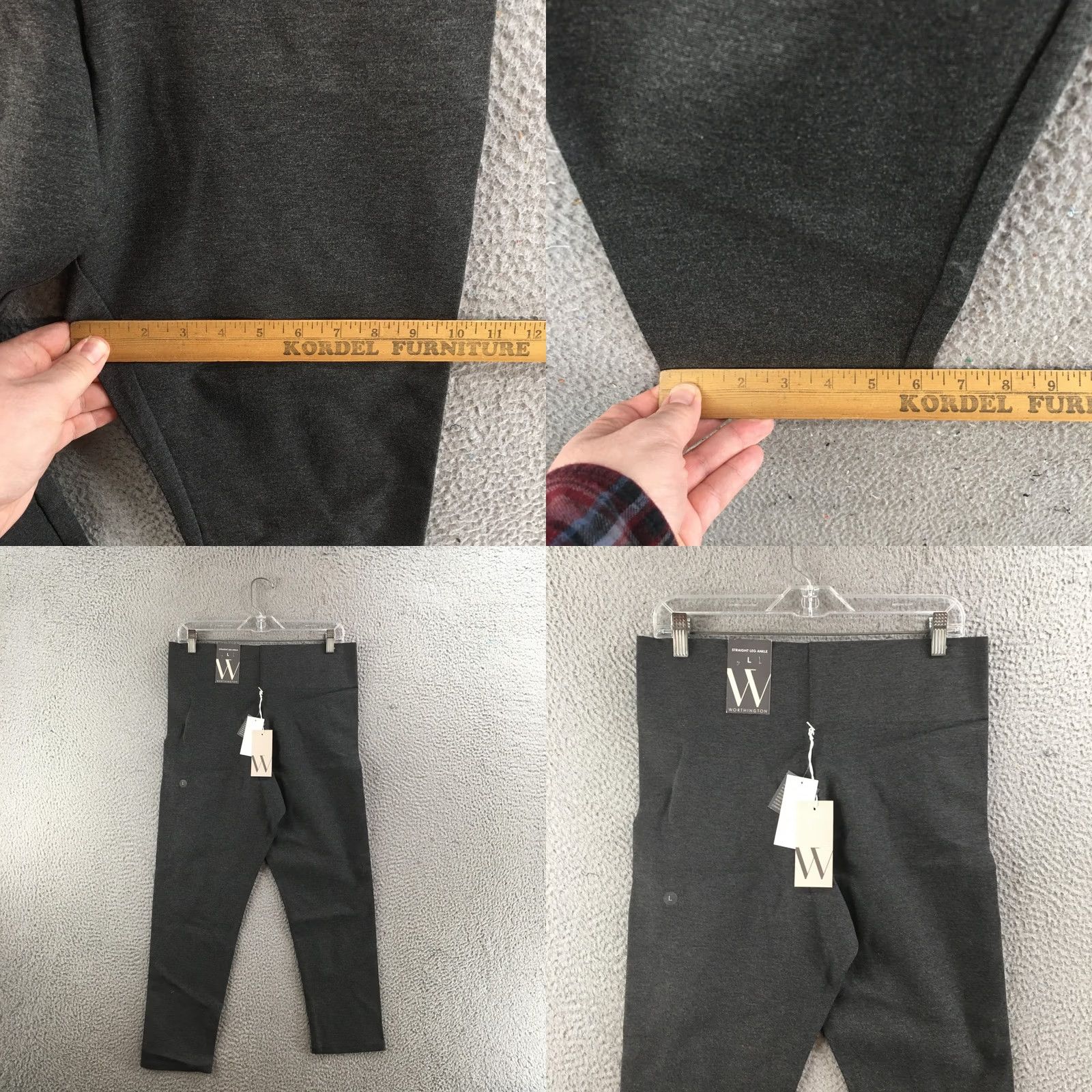 Worthington Worthington Pants Womens L Heather Gray Pull-On Straight Leg Ankle Stretch NEW Size 36" / US 14 / IT 50 - 8 Thumbnail