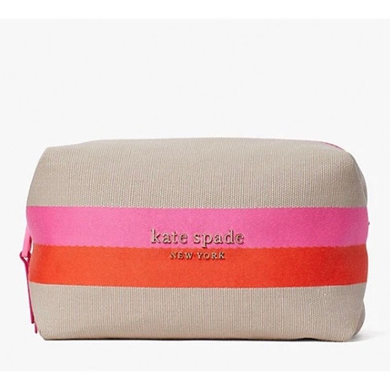 Kate Spade Kate Spade stripe logo canvas large cosmetic case Size ONE SIZE - 2 Thumbnail