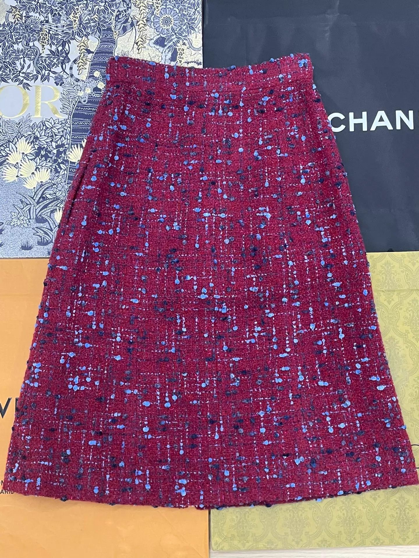 Chanel Chanel Equestrian Red Tweed Skirt Size 34 NWT Size 25" / US 0 / IT 36 - 3 Thumbnail