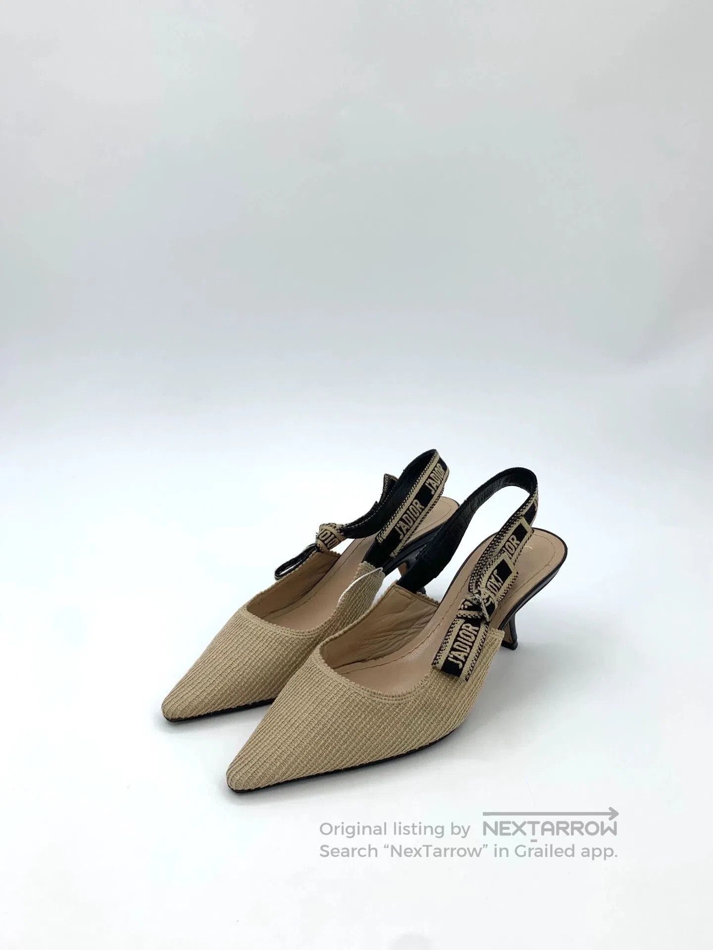 Dior Dior Brown Embroidered Strap Heel Sandals. Size US 5 / EU 37 - 1 Thumbnail