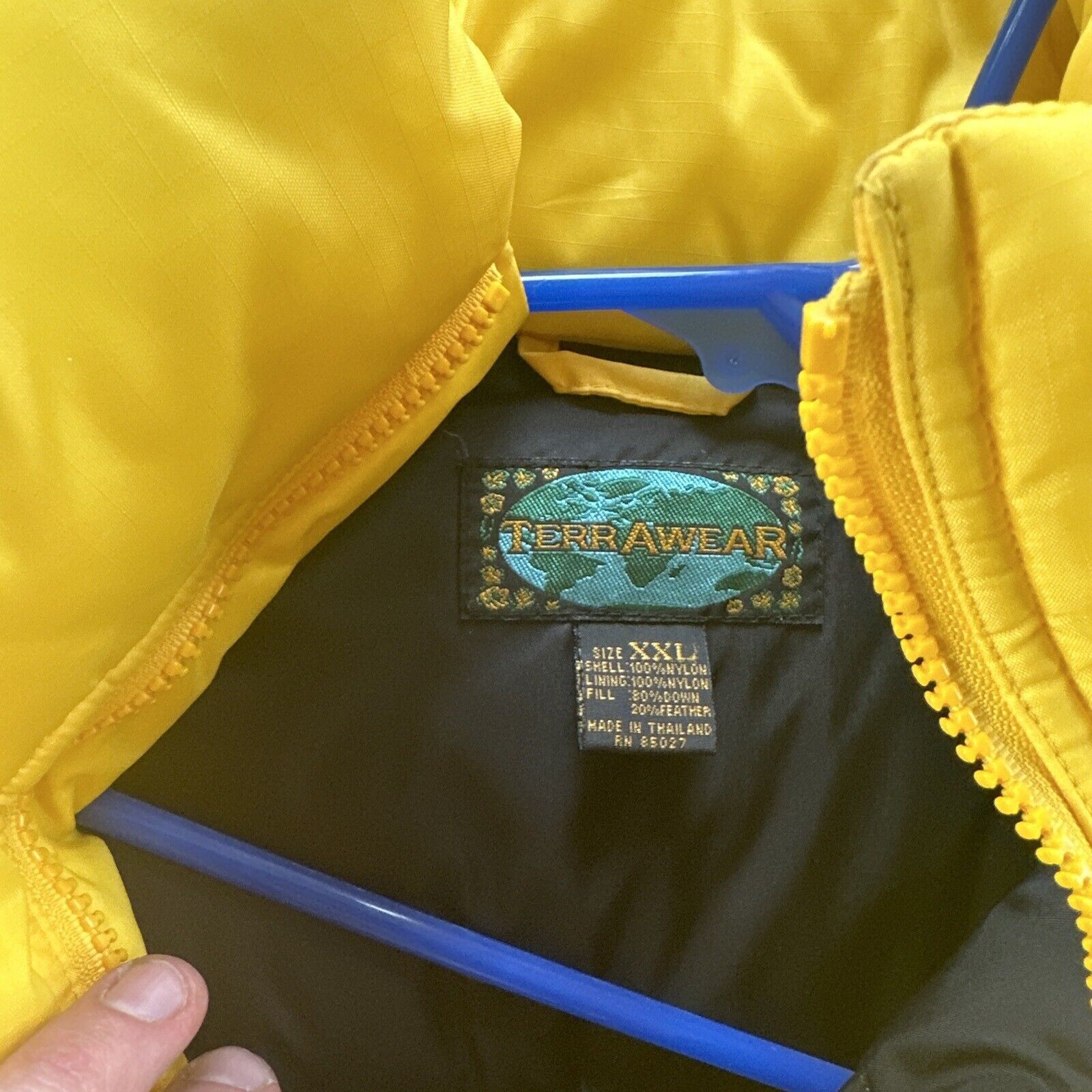 Misha & Puff Vintage TerrAwear YELLOW Goose Down Puffer Jacket Hood XXL Size US XXL / EU 58 / 5 - 3 Thumbnail