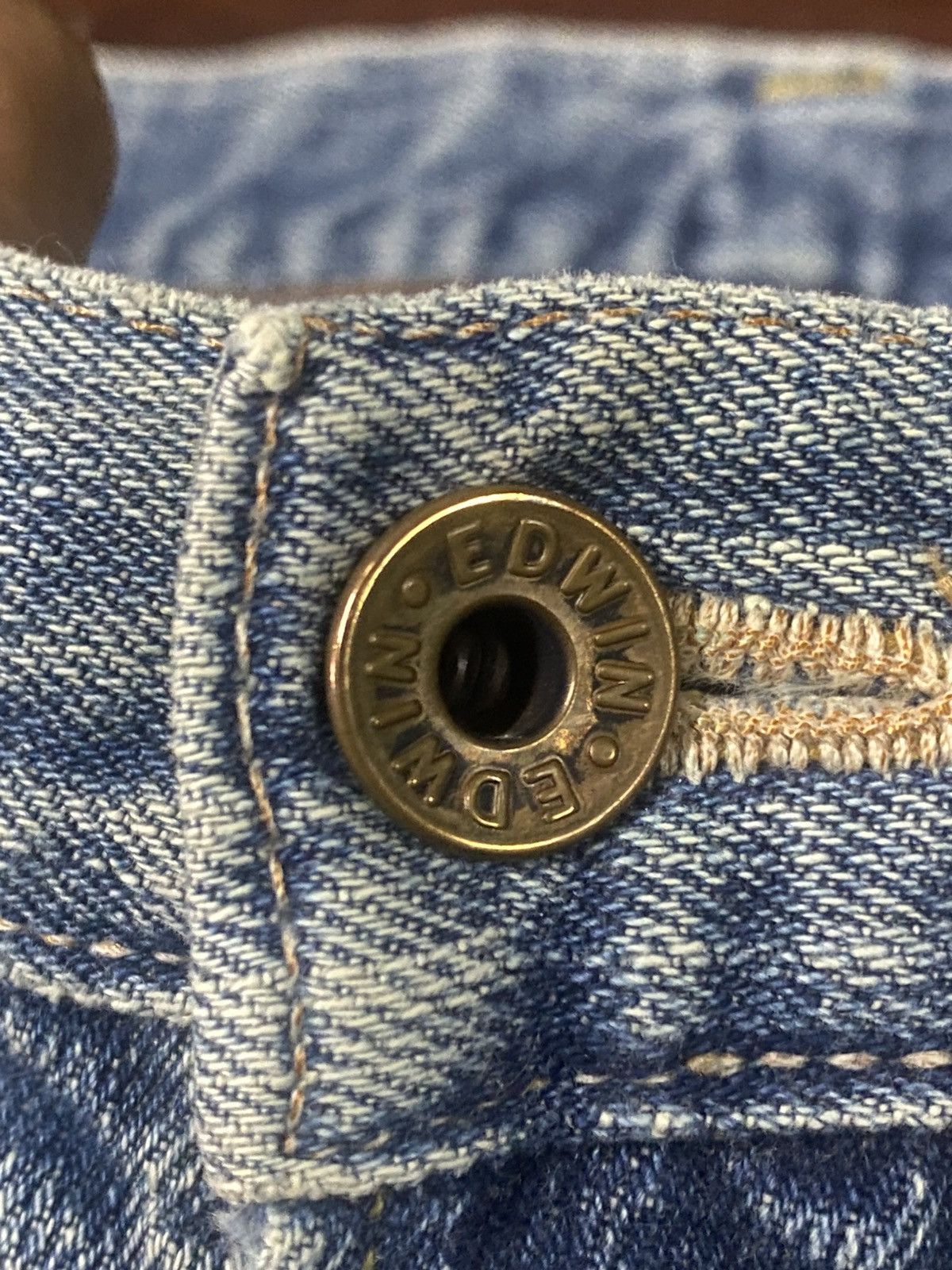 Edwin Vintage 90s Edwin 505 X mud wash distressed selvedge jeans Size US 37 - 19 Thumbnail