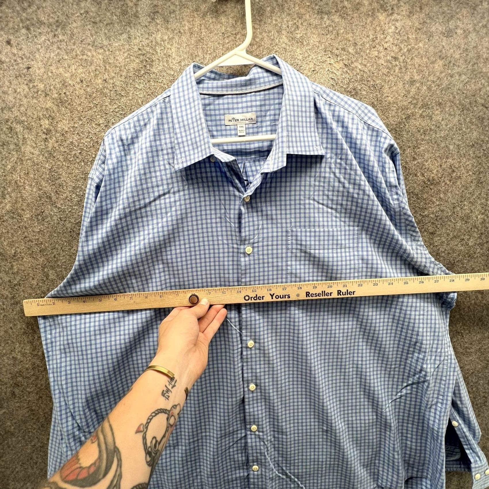 Peter Millar Peter Millar Shirt Mens 2XL Blue Check Long Sleeve Button Front Casual Woven Size US XXL / EU 58 / 5 - 5 Thumbnail