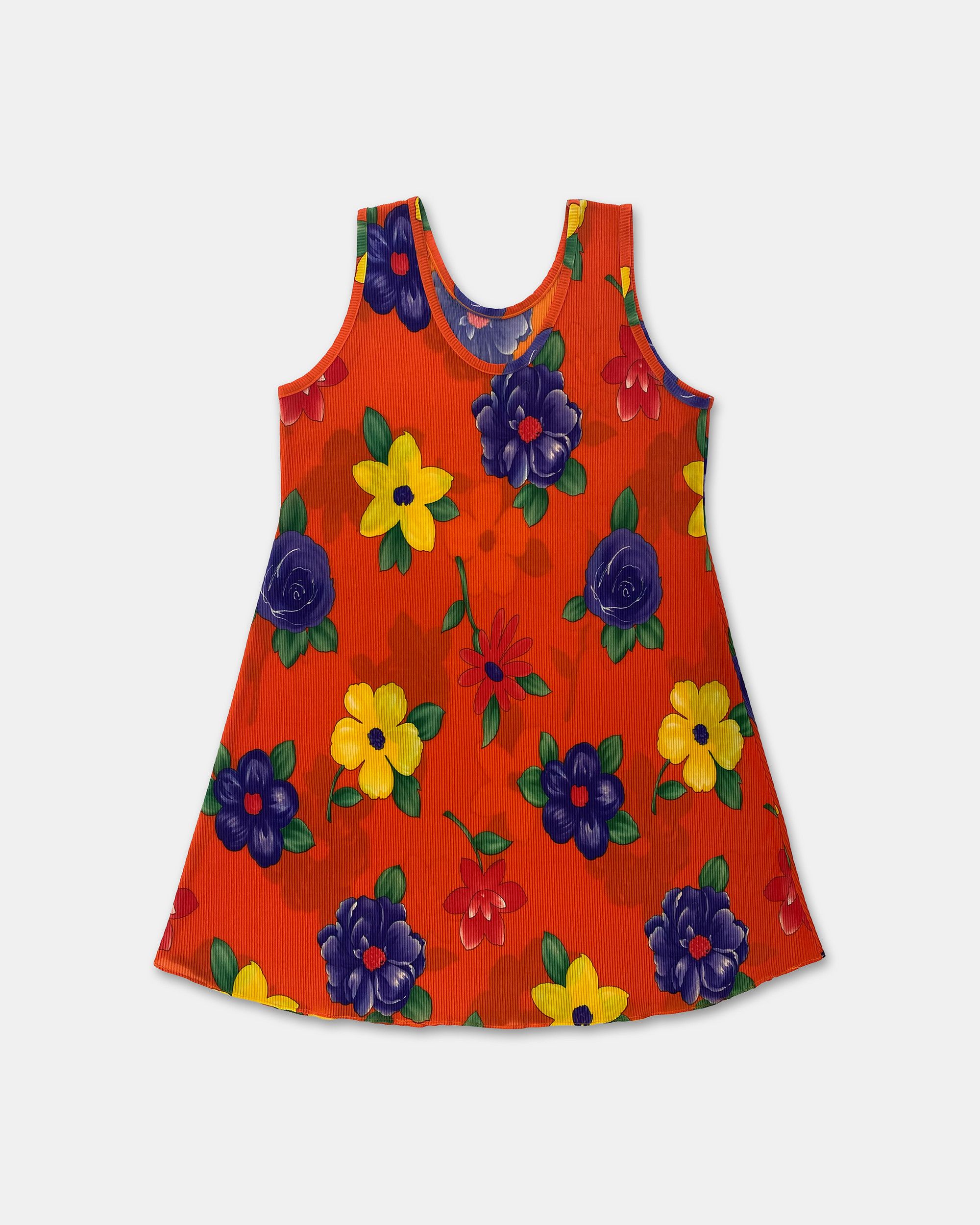 Vintage Made in Korea Floral Plisse Dress Size XL / US 12-14 / IT 48-50 - 1 Thumbnail