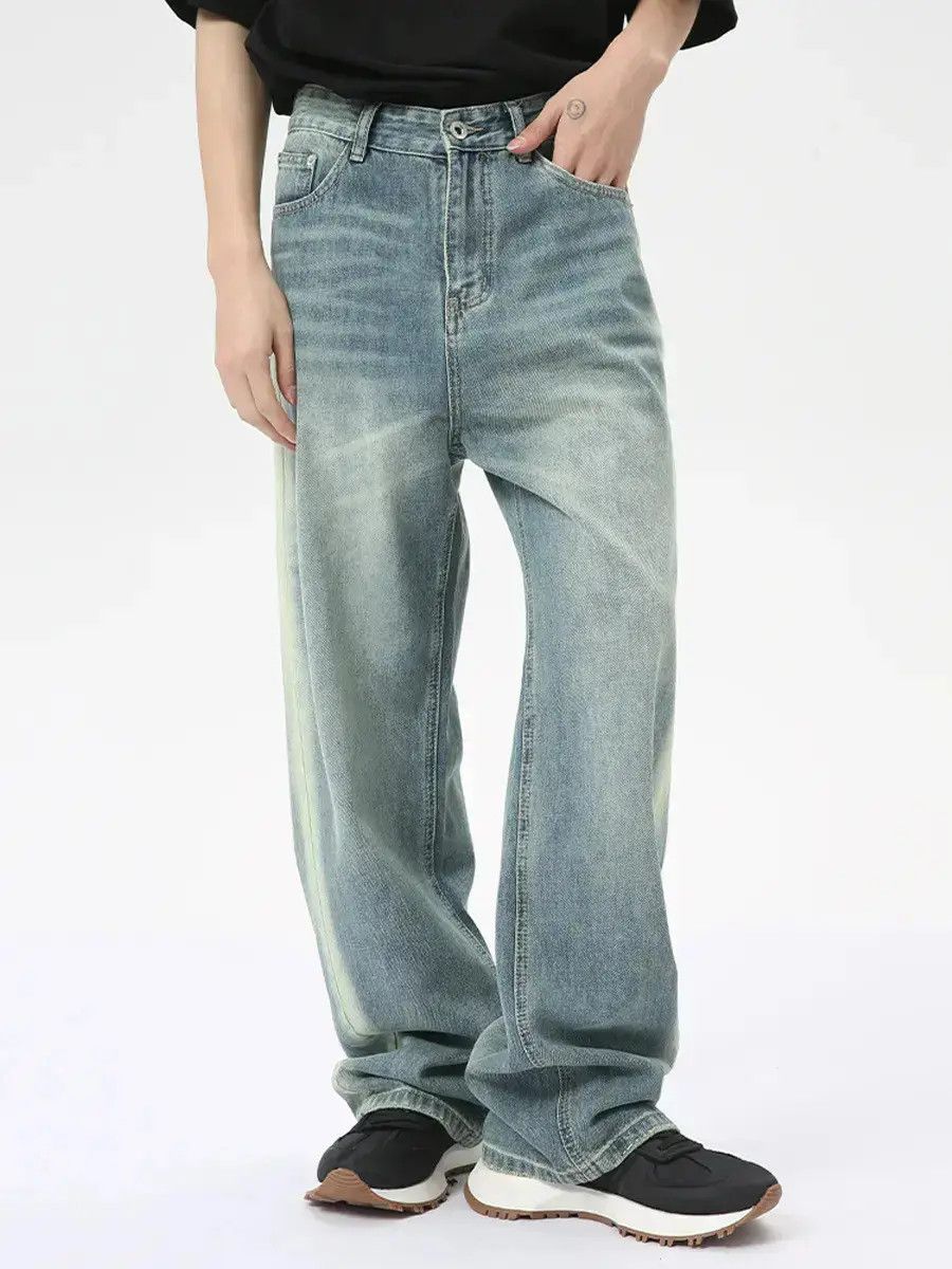 Japanese Brand Retro loose straight leg high street jeans Size US 32 / EU 48 - 4 Thumbnail