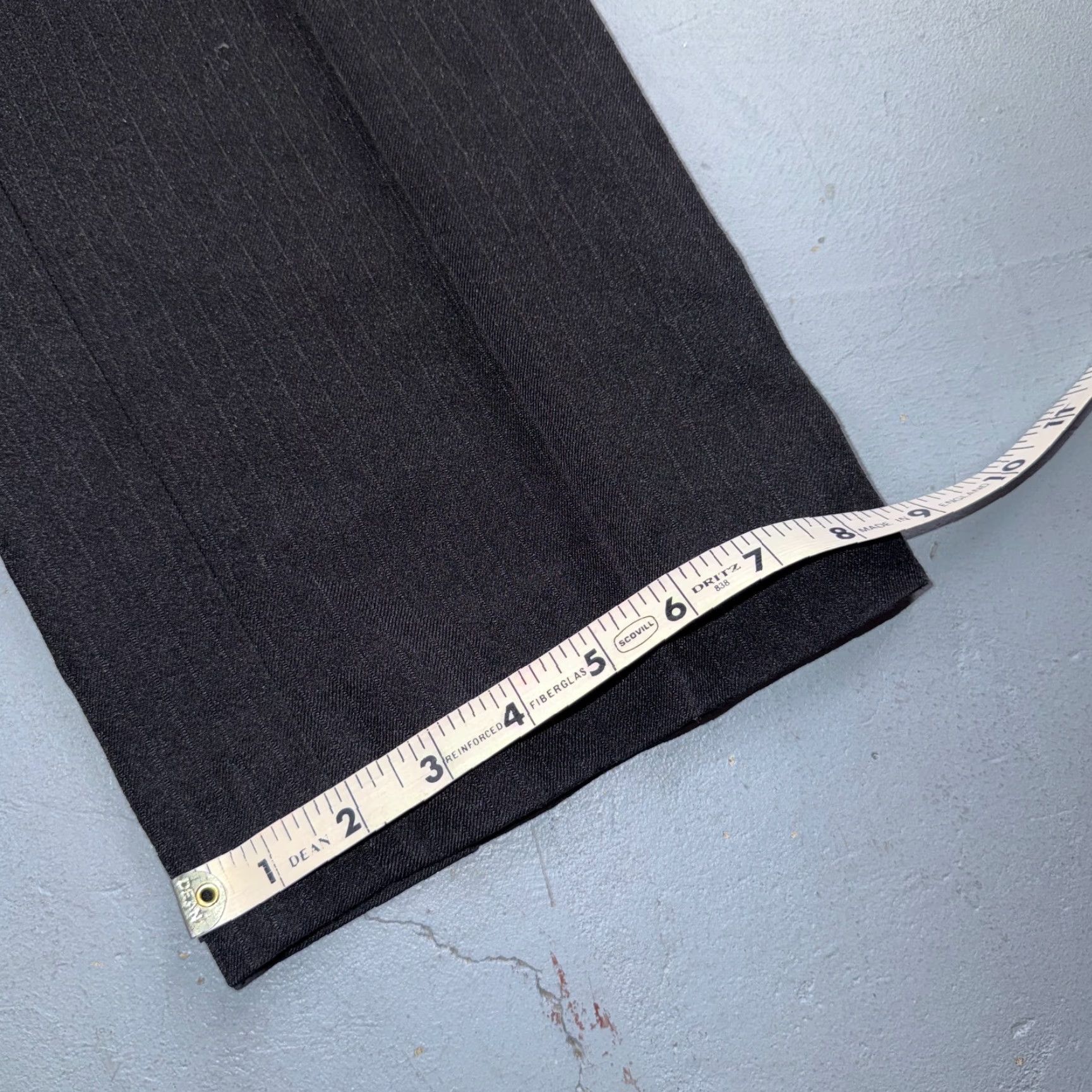 Vintage VINTAGE Wool Pinstripe Trousers England 50s Button Fly Pants Rockabilly 1940s Black 31 Inseam Mens Womens Unbranded Size US 31 - 5 Thumbnail