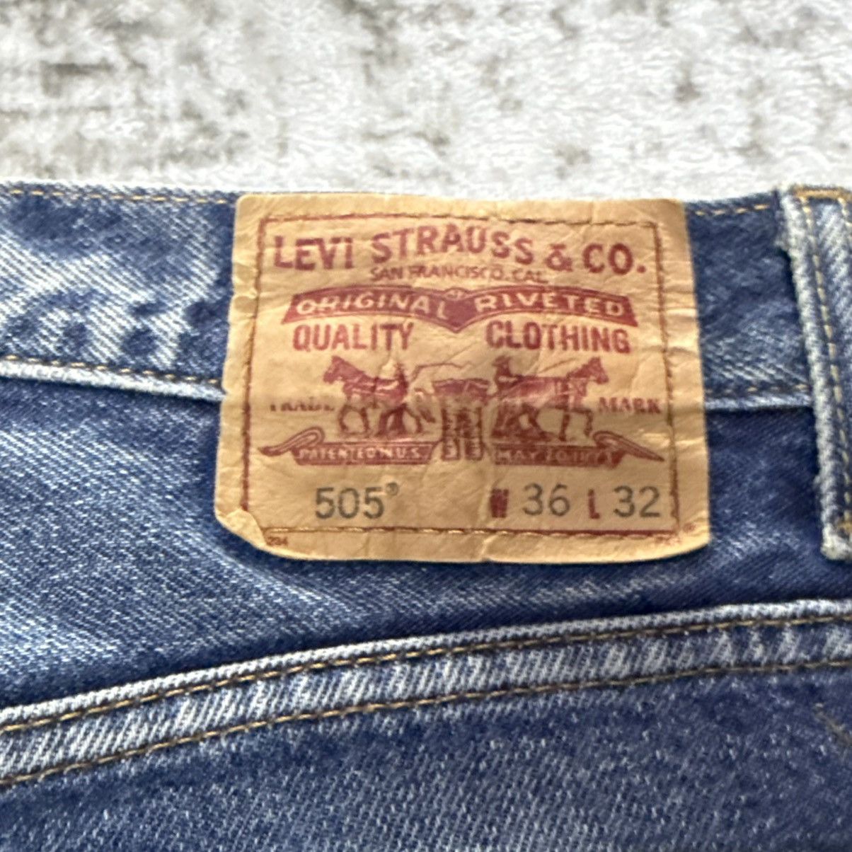 Levi's Vintage Levis 505 Regular Fit Patina Fade Wash Jeans Size US 36 / EU 52 - 15 Thumbnail