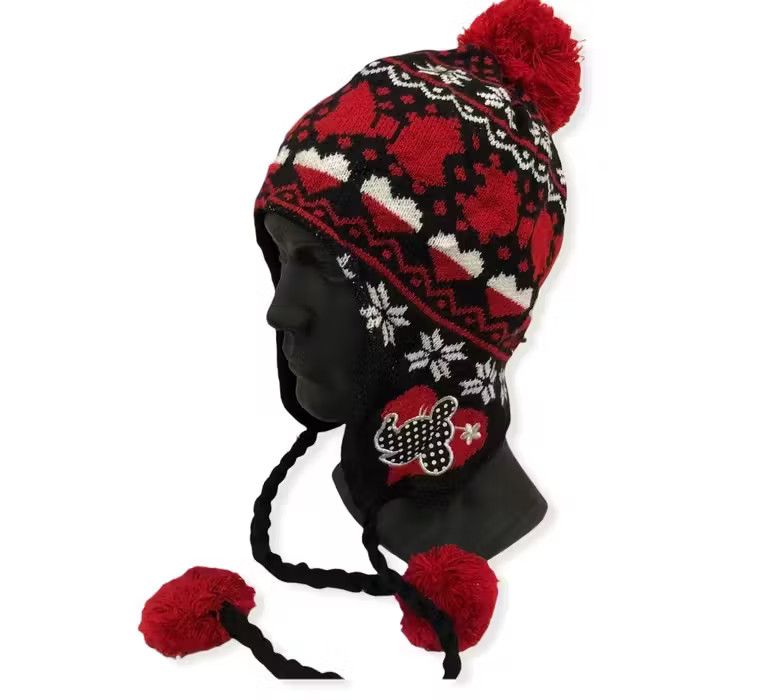 image of Hats x Mickey Mouse Vintage Mickey Mouse Cartoon Knit Earflap Beanie, Men's