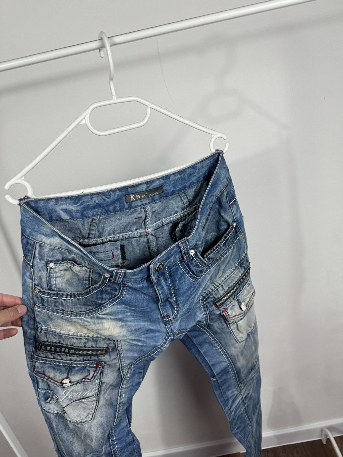 Other Kosmo Lupo Y2K Biker Cargo Jeans Moto Denim Pants W32 Size US 32 / EU 48 - 5 Thumbnail