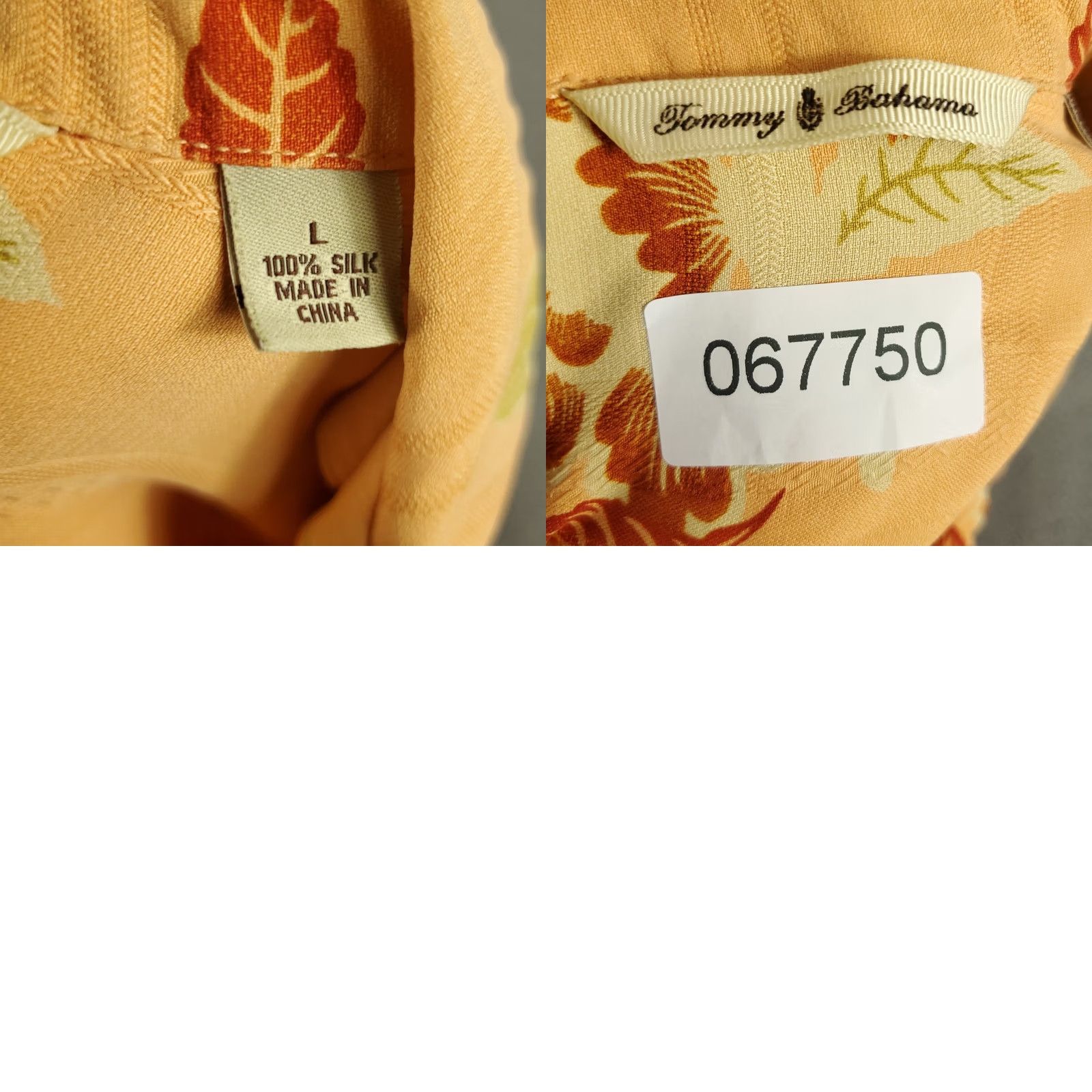 Tommy Bahama Tommy Bahama Shirt Mens Large Orange Floral Silk Hawaiian Button Up Short Sleeve Shirt Size US L / EU 52-54 / 3 - 8 Thumbnail