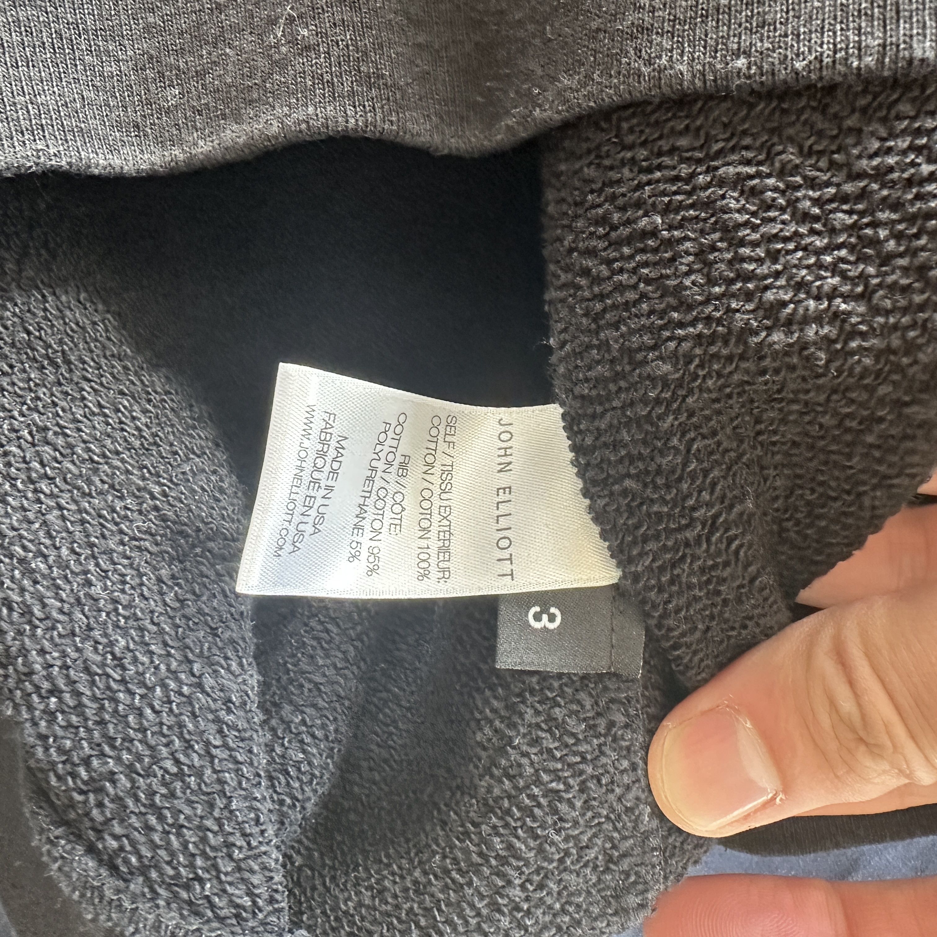 John Elliott John Elliot Crewneck Sweatshirt - Black - Size L/3 Size US L / EU 52-54 / 3 - 3 Thumbnail