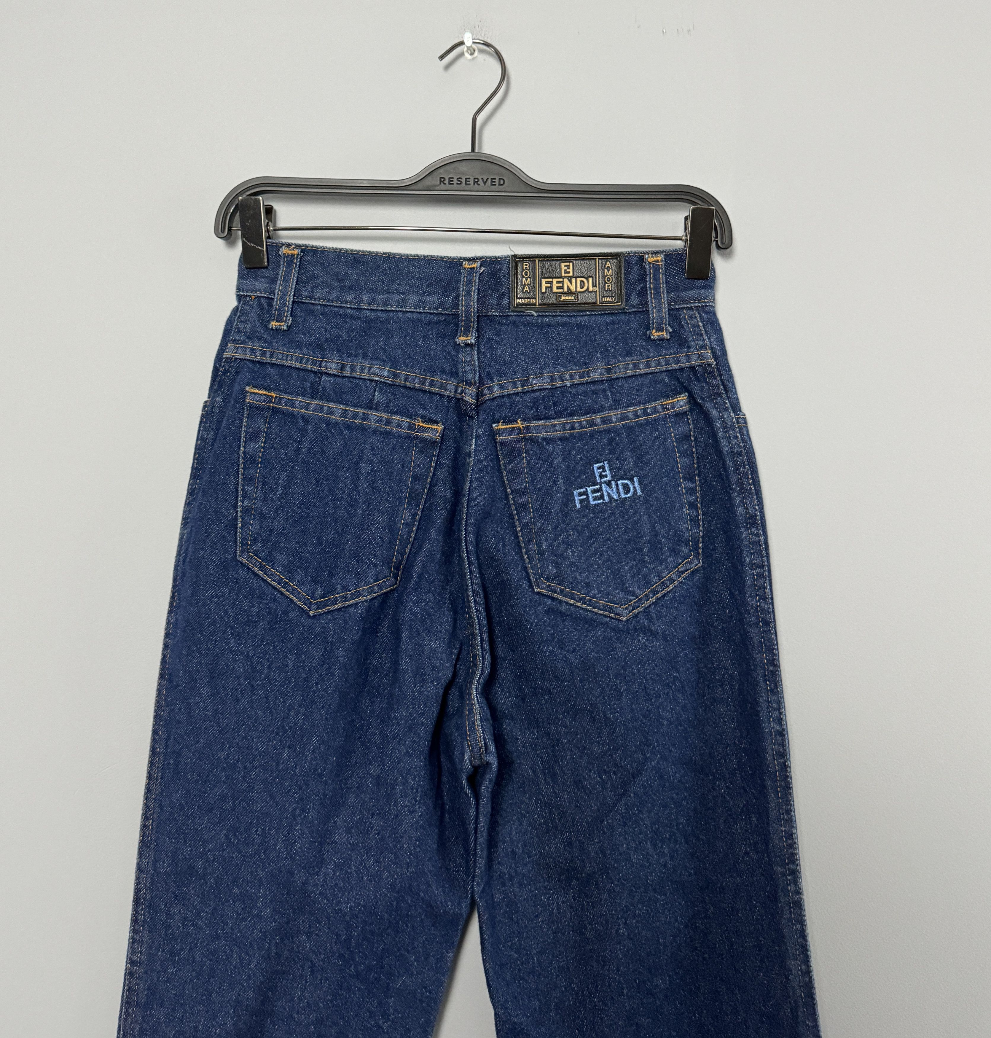 Fendi Fendi Roma FF Denim Stretch Pants Jeans Navy Blue Logo IT 41 Size 27" / US 4 / IT 40 - 5 Thumbnail