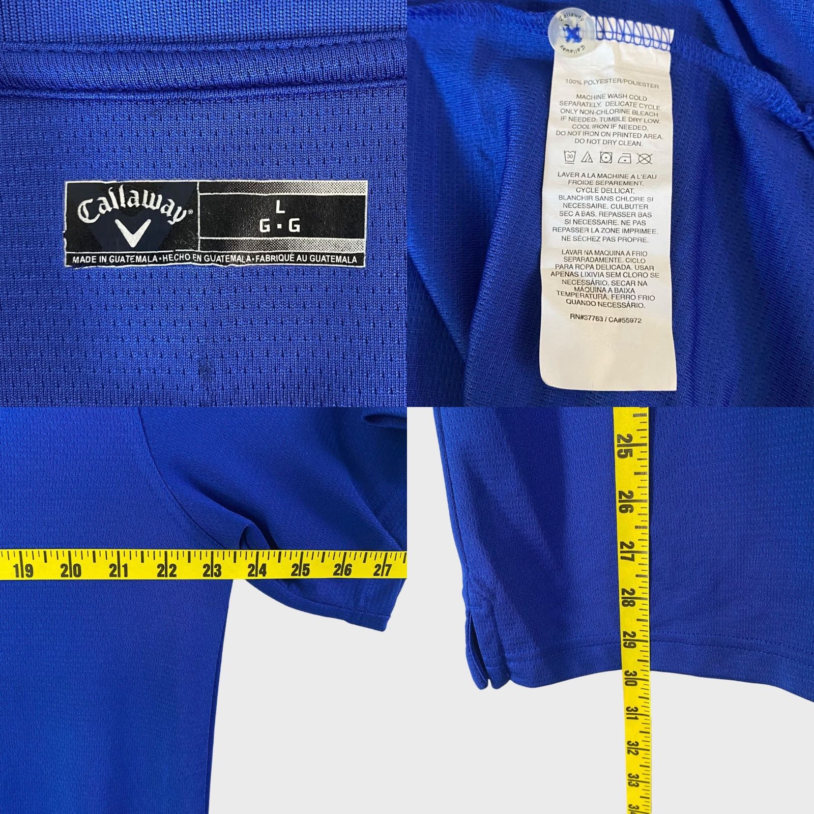 Callaway VINTAGE Callaway Polo Shirt Blue Men's L Athletic Stretch Activewear Size US L / EU 52-54 / 3 - 8 Thumbnail