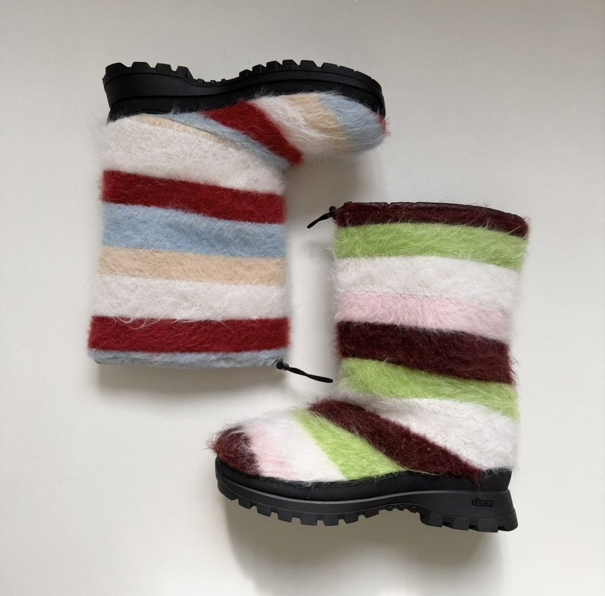 Marni Sample Striped Mohair Engineer Boots Size US 10 / EU 43 - 2 Thumbnail