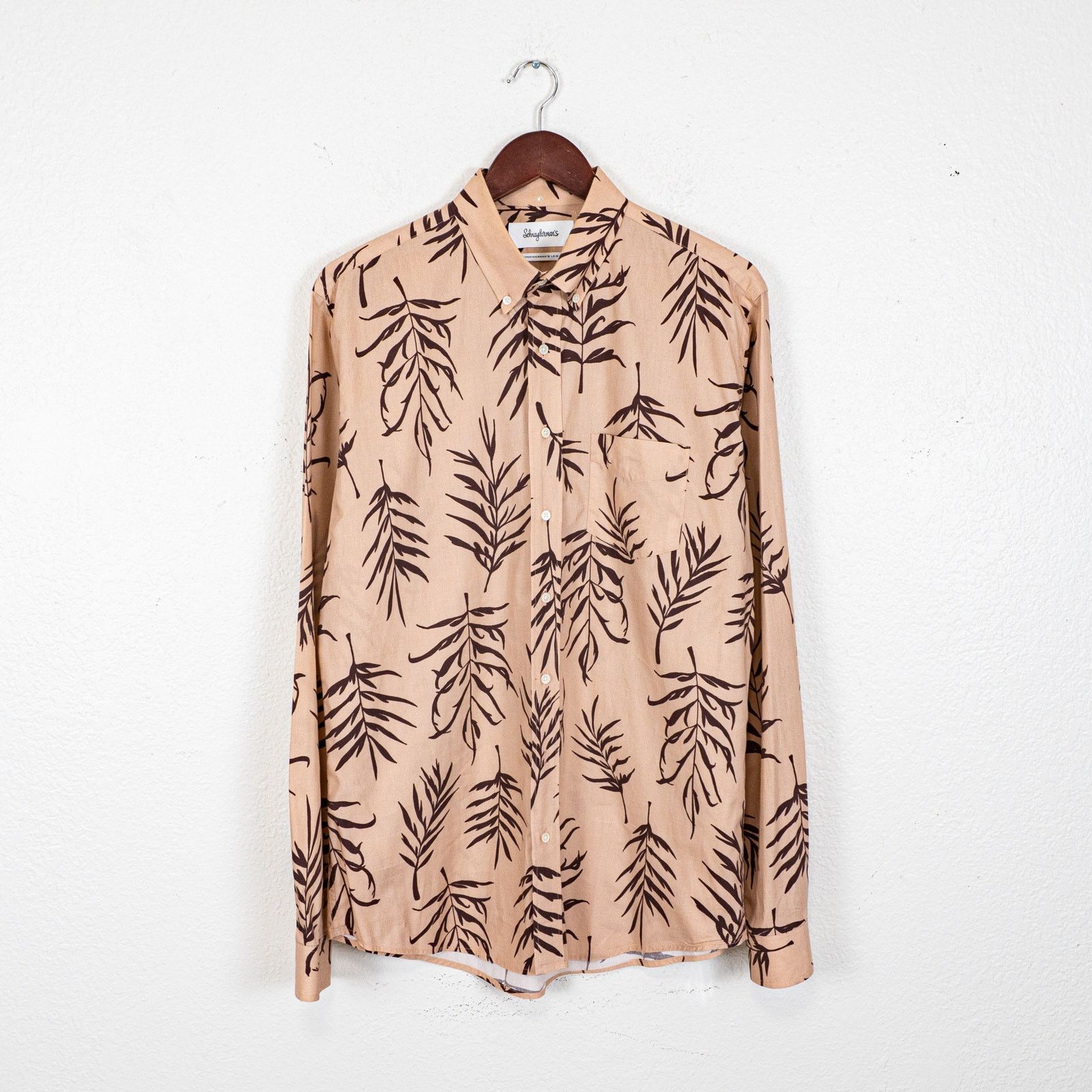 Schnaydermans Schnayderman's Leisure Button Down Shirt Beige Brown leaf Size US M / EU 48-50 / 2 - 2 Thumbnail