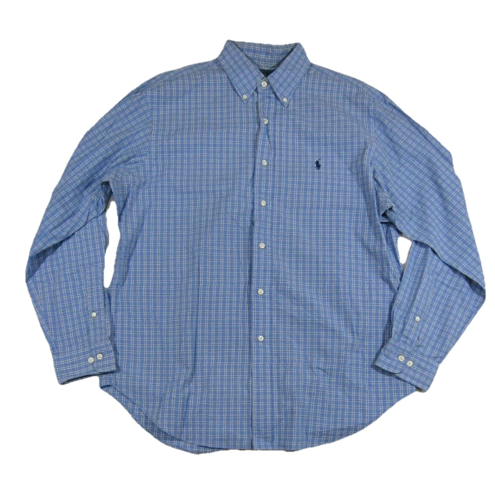 Ralph Lauren Ralph Lauren Classic Fit Cotton Blue Plaid Long Sleeve Button Down Shirt Men L Size US L / EU 52-54 / 3 - 2 Thumbnail
