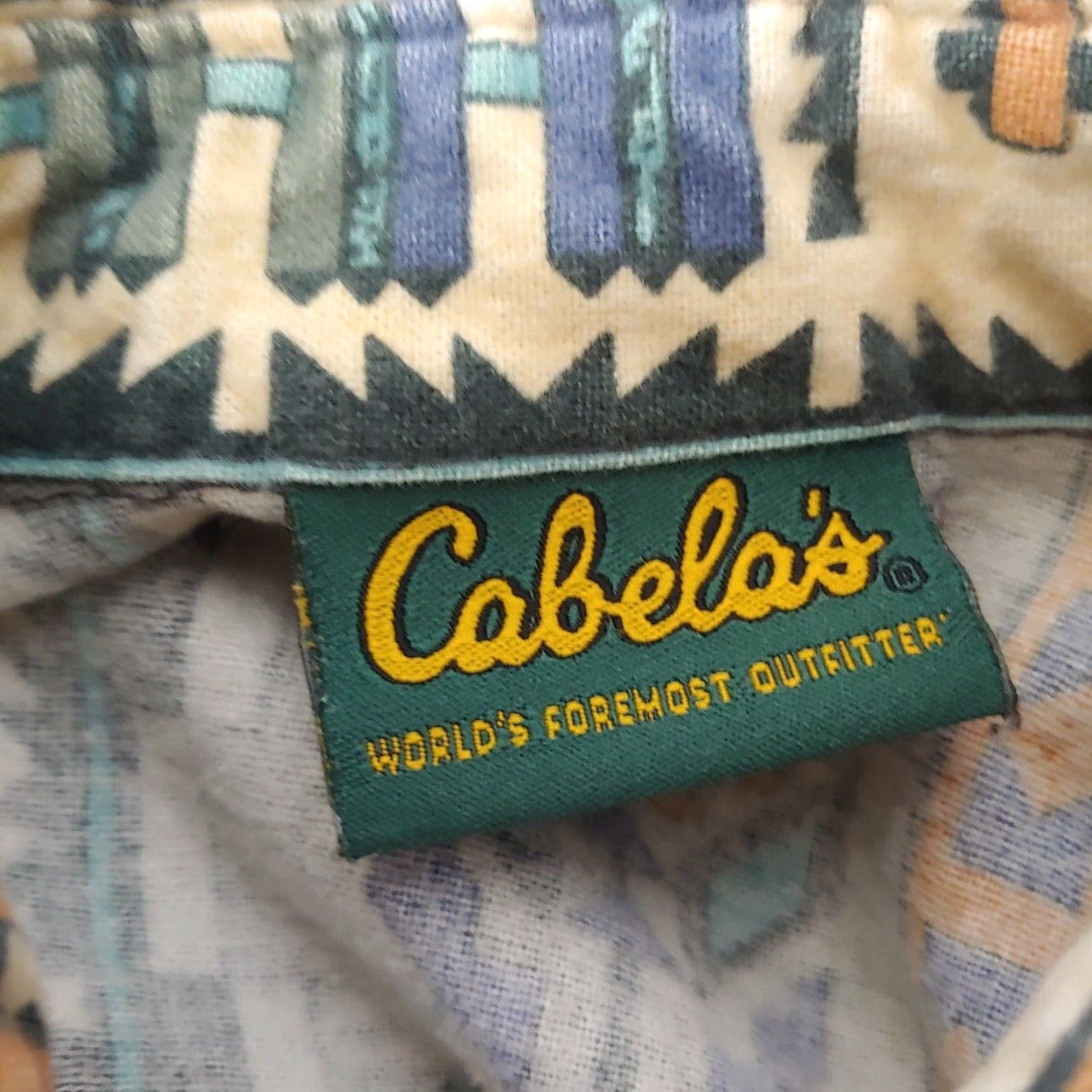 Vintage VINTAGE Cabela's Flannel Shirt Women XS Southwest Geometric Print Button Read Shirt Size XS / US 0-2 / IT 36-38 - 3 Thumbnail