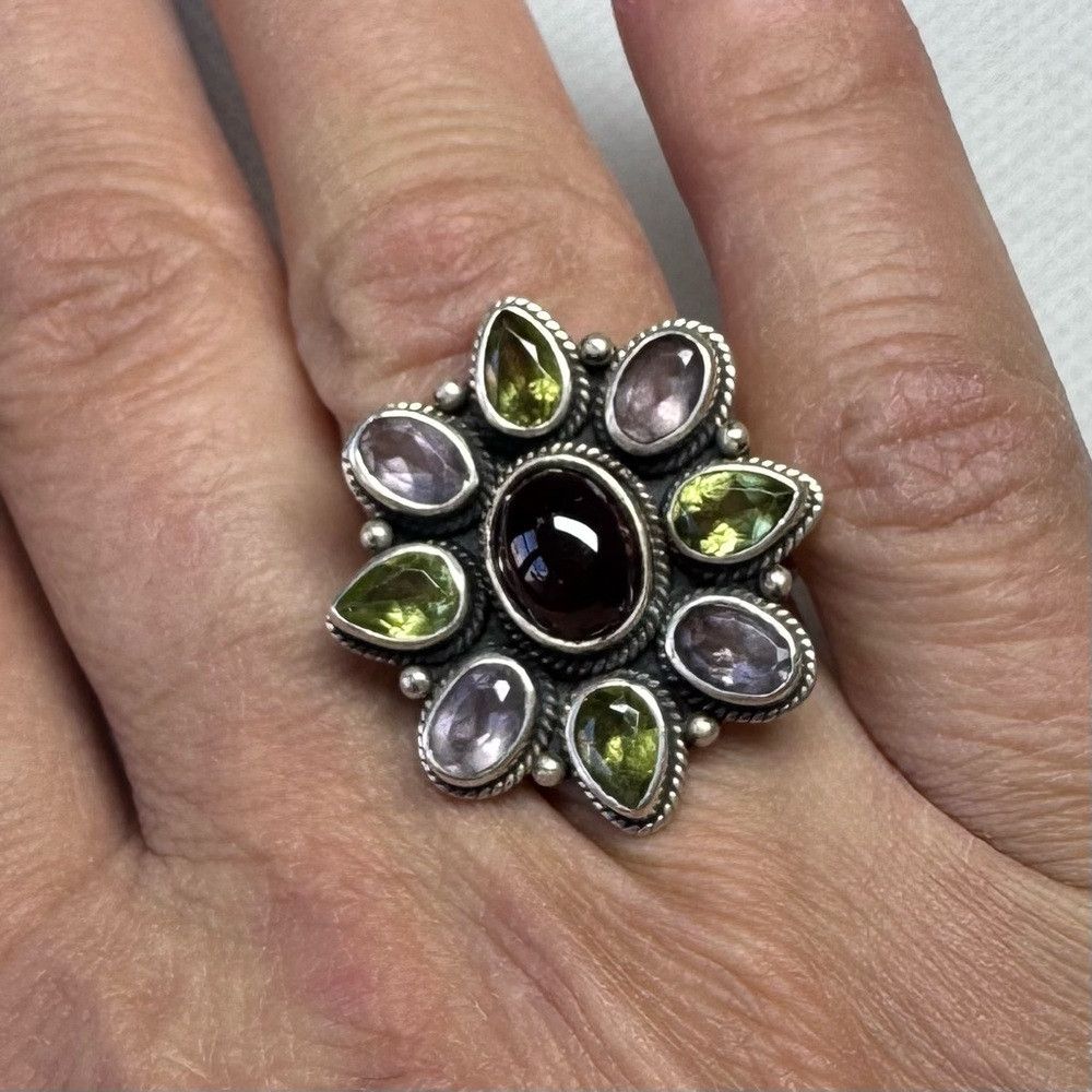 Other Vintage Doug Paulus 925 Sterling Silver Ring with Multicolo Size ONE SIZE - 2 Thumbnail