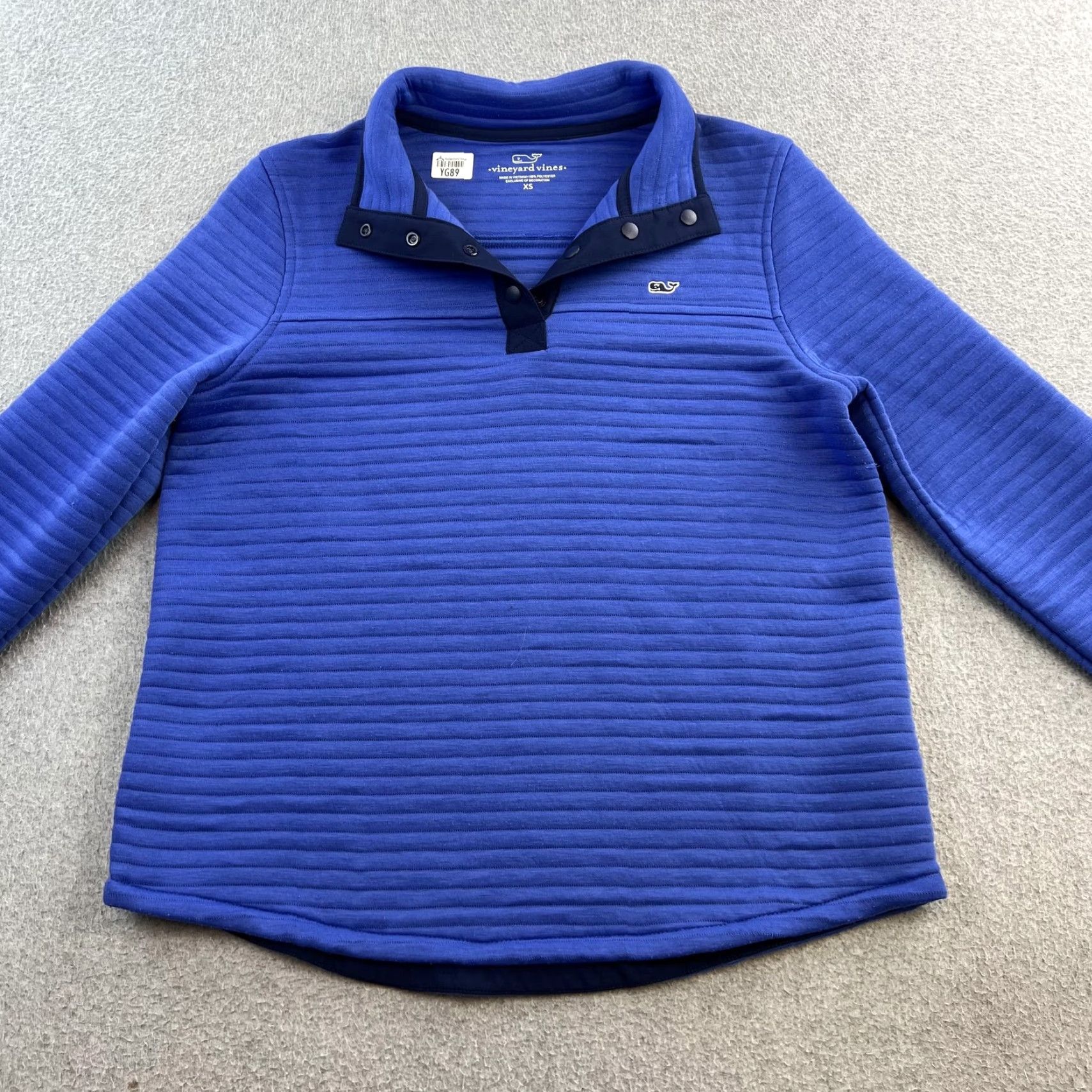 Vineyard Vines Vineyard Vines Pullover Womens XS Blue Snap Neck Ribbed Sweater Logo Whale Size XS / US 0-2 / IT 36-38 - 4 Thumbnail